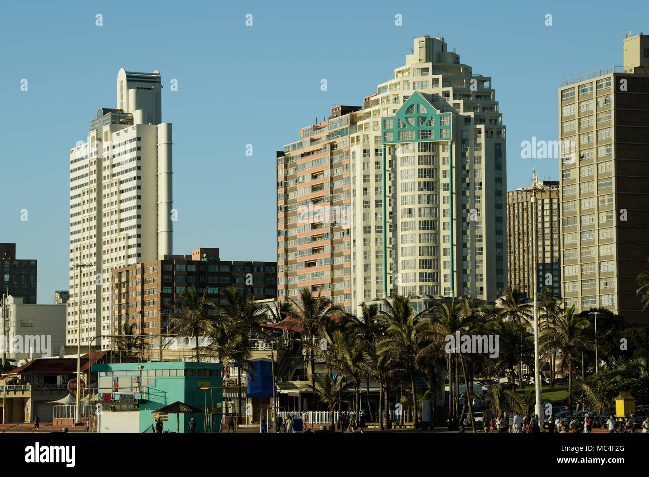 Durban, KwaZuluNatal, South Africa, modern hotels and apartment