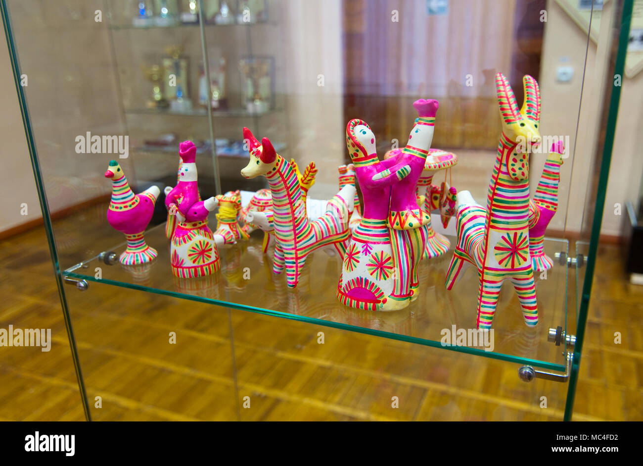 Duhovshhina, Russia - August 15, 2012: Samples of the Russian Filimonov toy Stock Photo