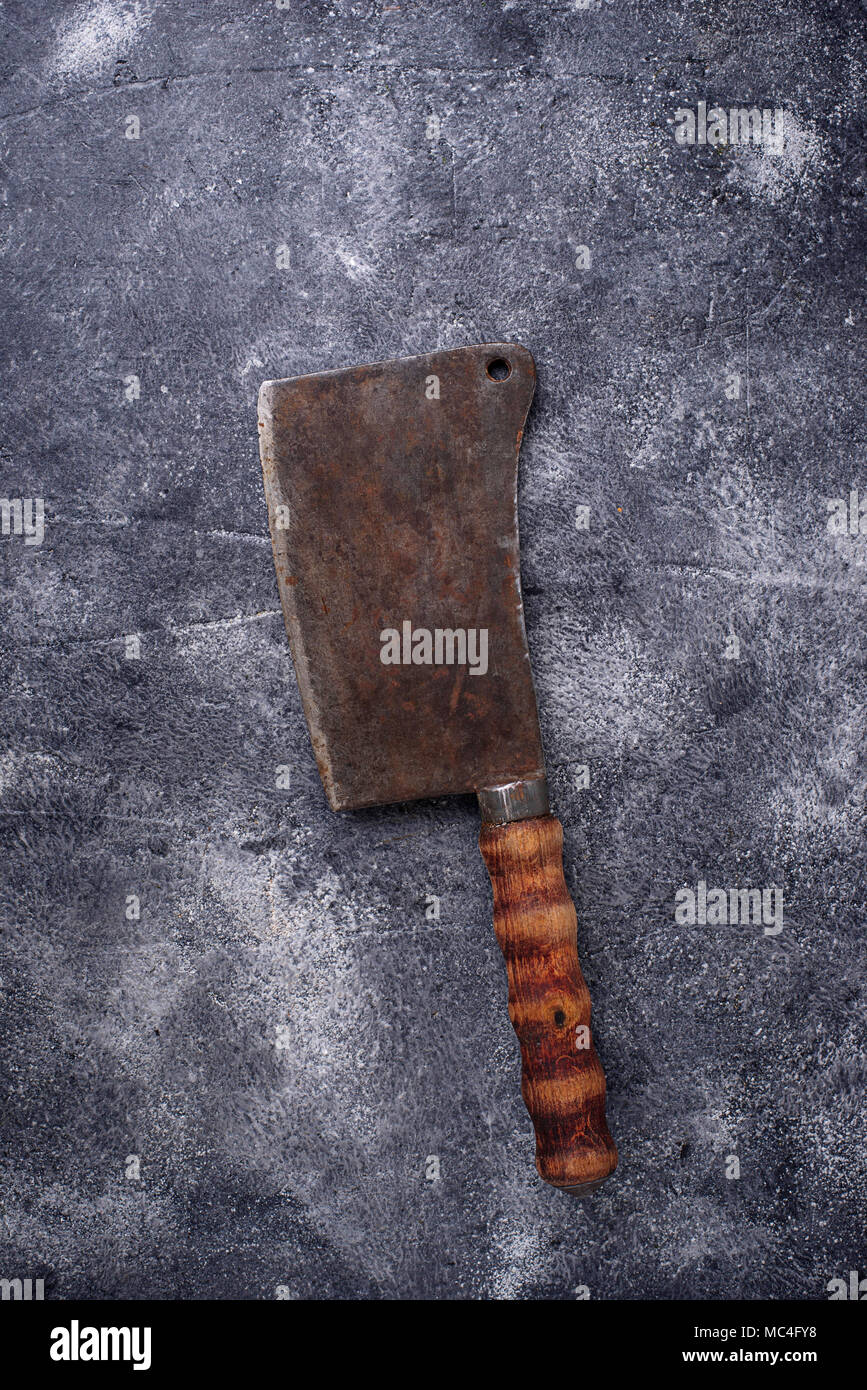 Butchers vintage cleaver for meat Stock Photo Alamy
