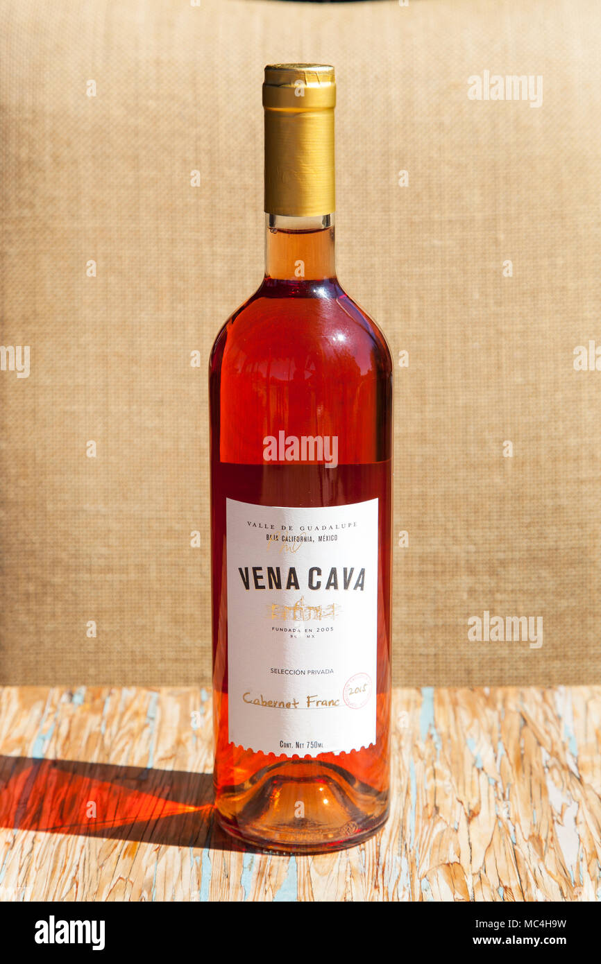 Vena Cava wine at  Corazon de Tierra,  Valle de Guadalupe, Baja California,  Mexico Stock Photo