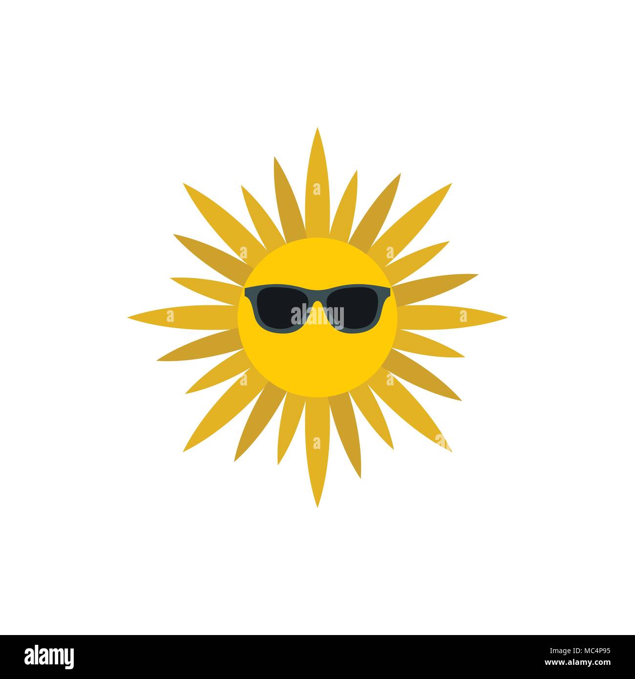 Sun face with sunglasses icon, flat style Stock Vector Image & Art - Alamy