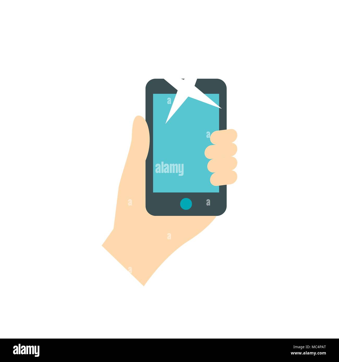 Hand holding smartphone icon, flat style Stock Vector Image & Art - Alamy