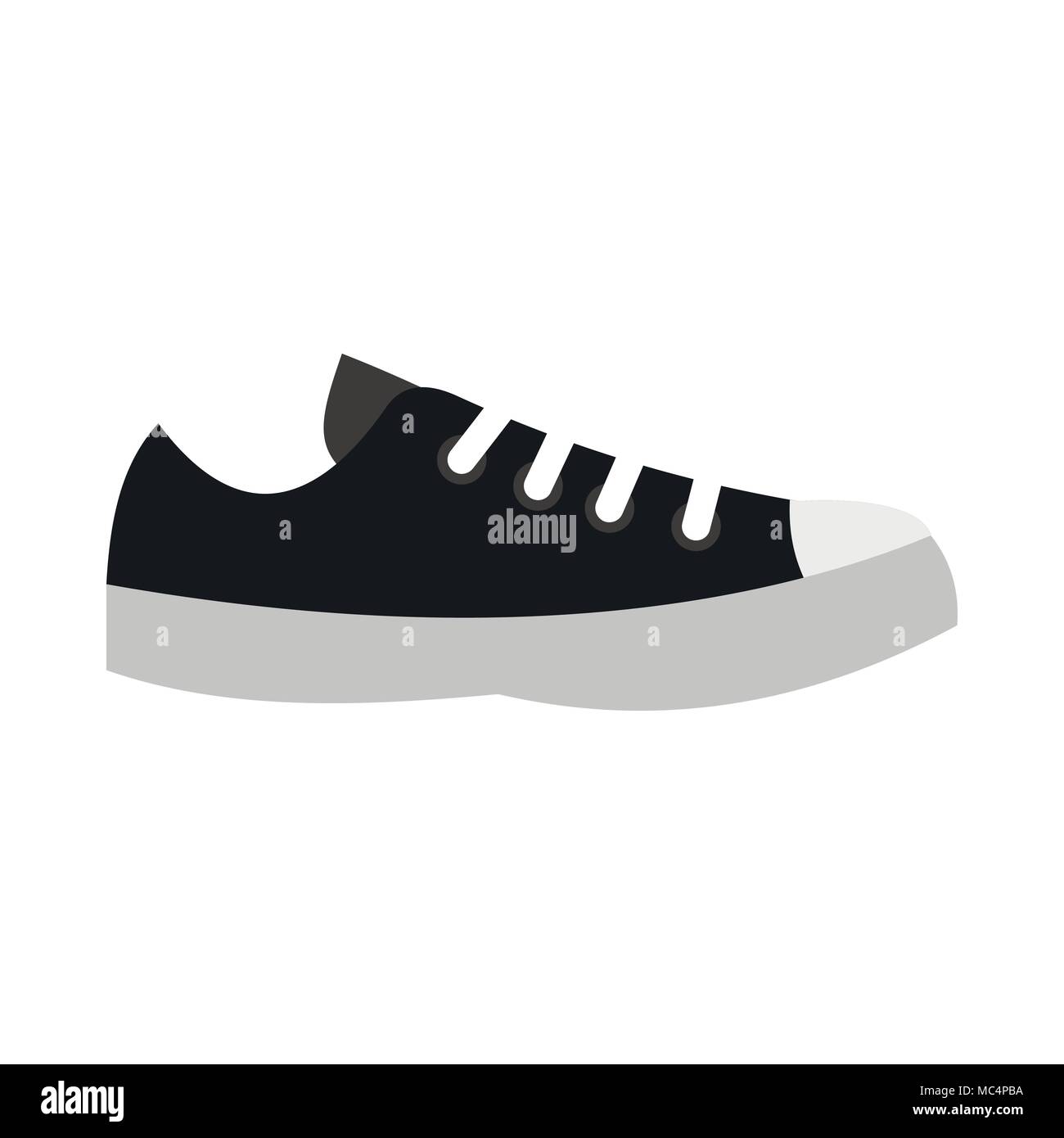 Black sneaker icon in flat style Stock Vector Image & Art - Alamy