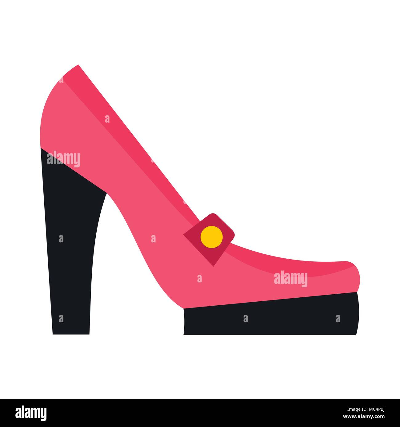 Pink high heel shoe icon, flat style Stock Vector Image & Art - Alamy