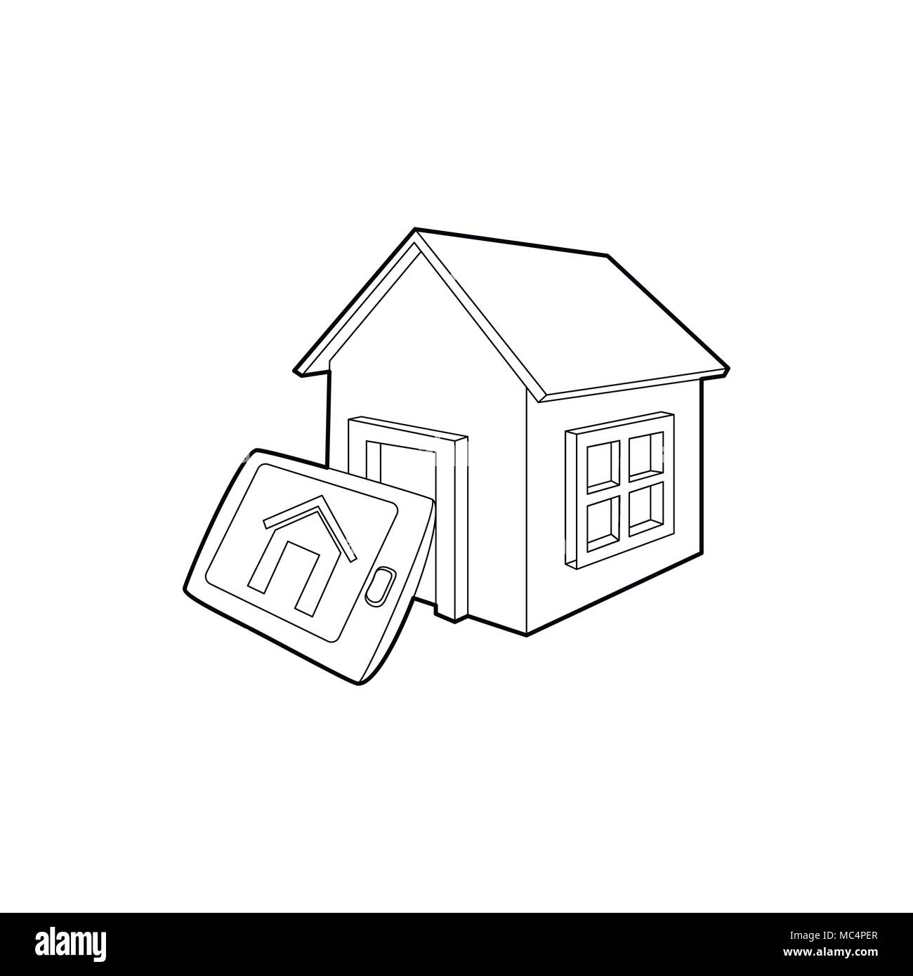 Smart home icon, outline style Stock Vector Image & Art - Alamy