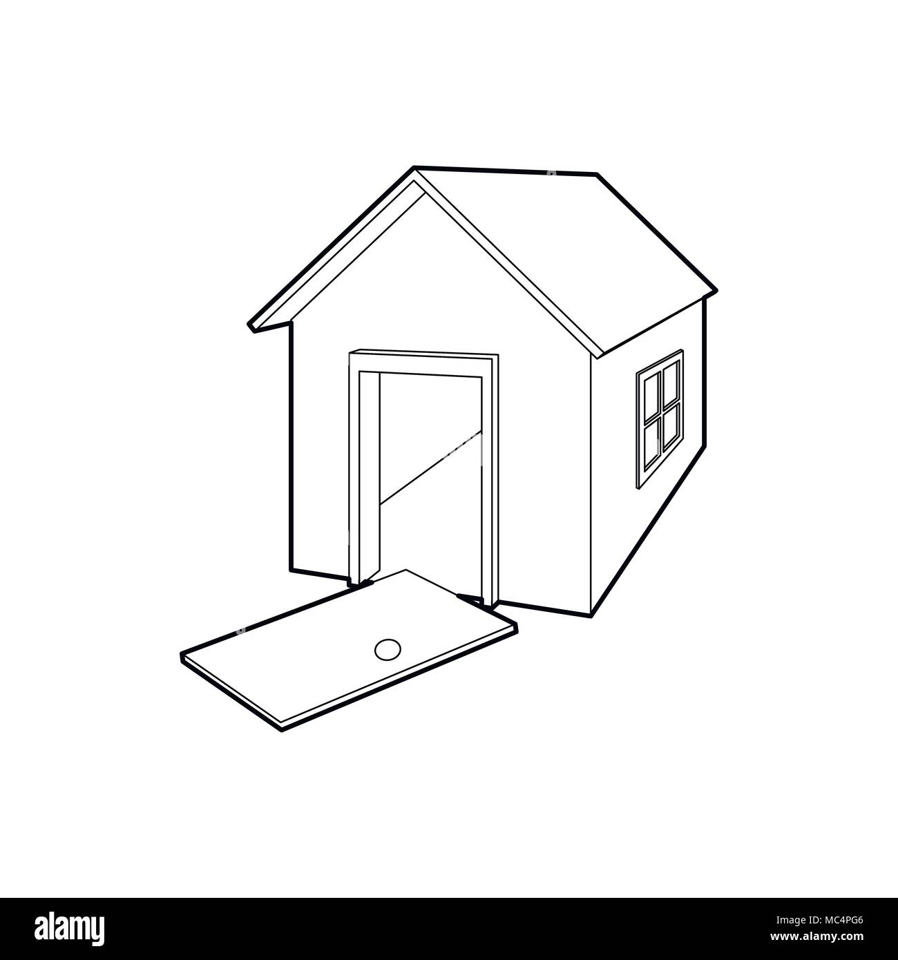 House destroyed icon, outline style Stock Vector