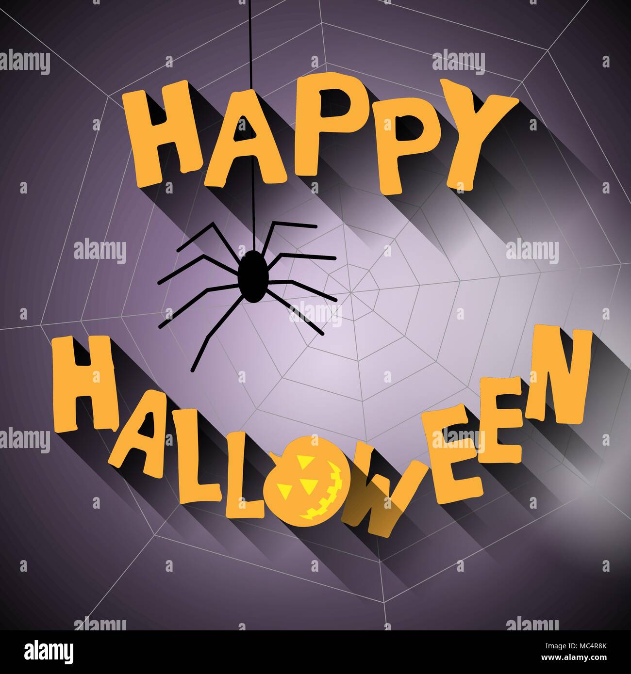 hand drawn halloween background with spider web Stock Vector Image ...