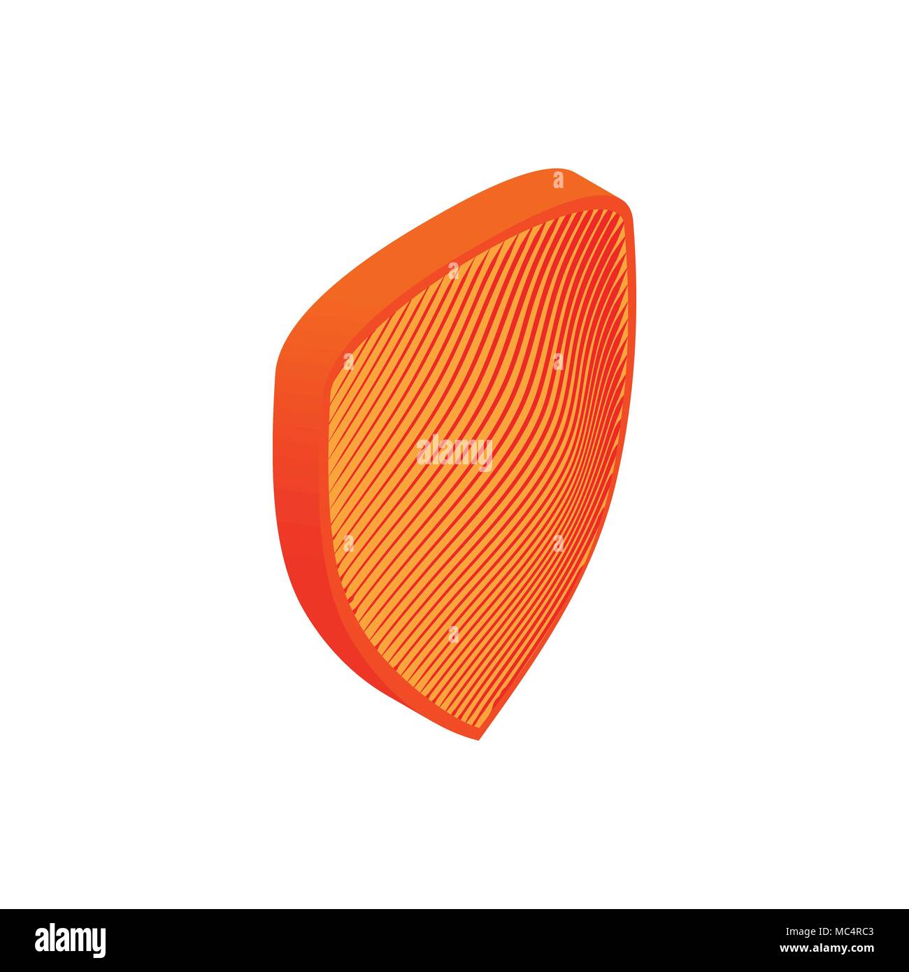 Striped shield icon, isometric 3d style Stock Vector