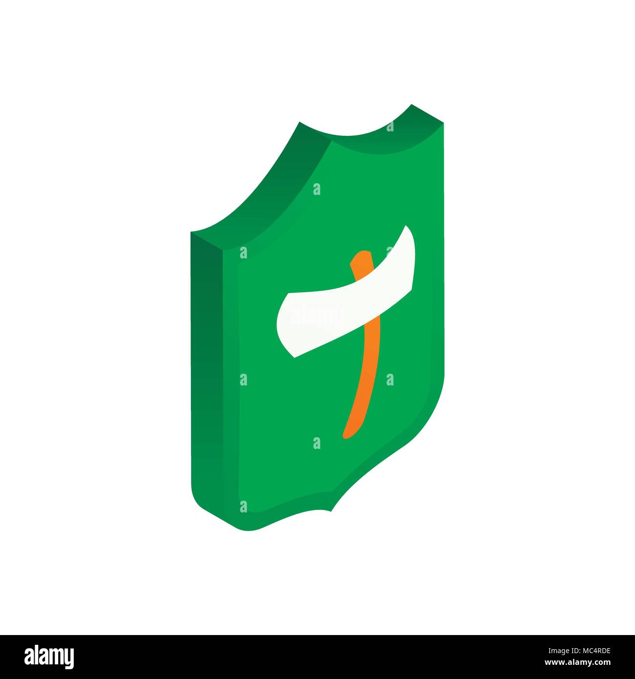 Viking shield with axe icon, isometric 3d style Stock Vector