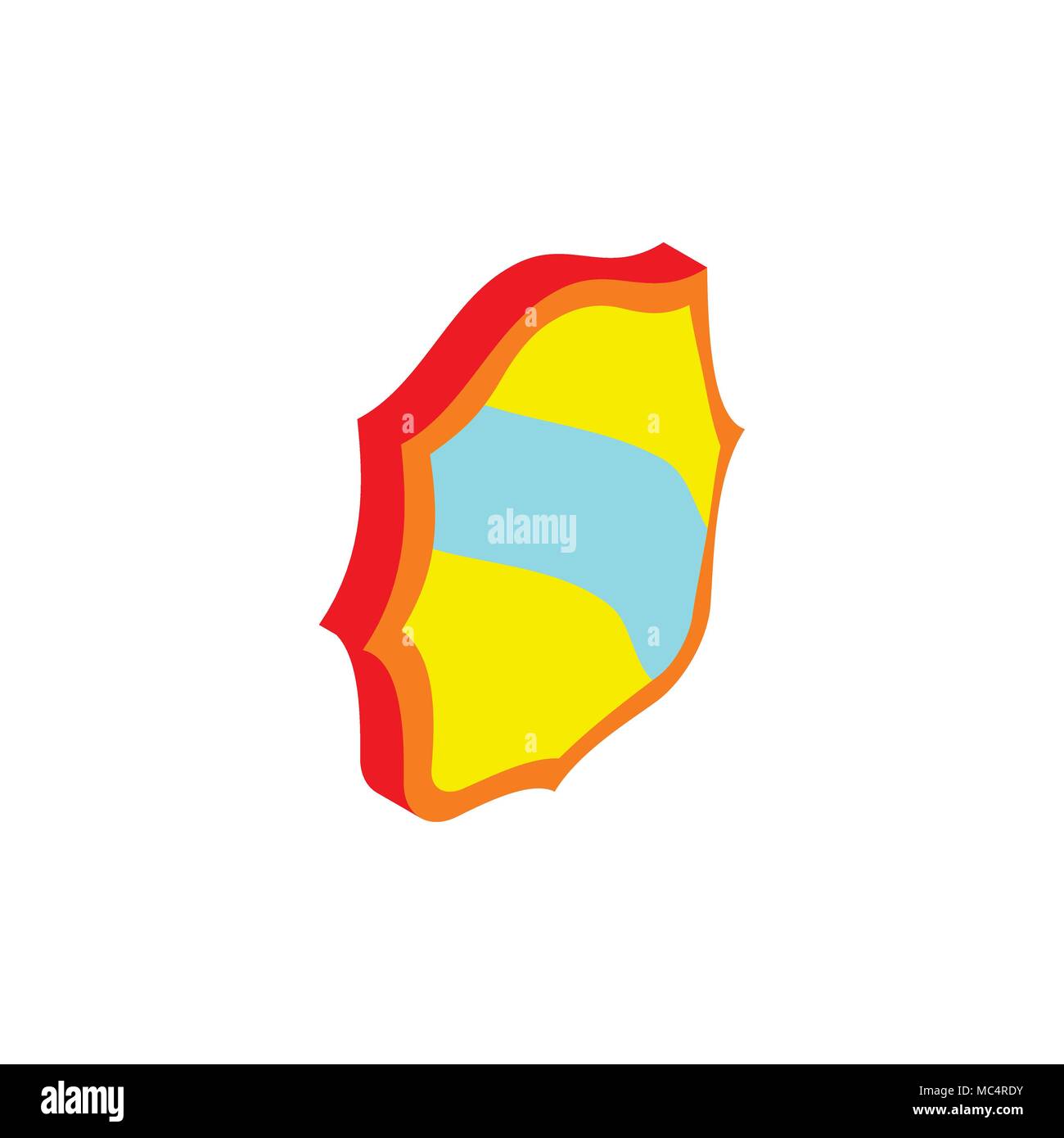 Blue band shield icon, isometric 3d style Stock Vector