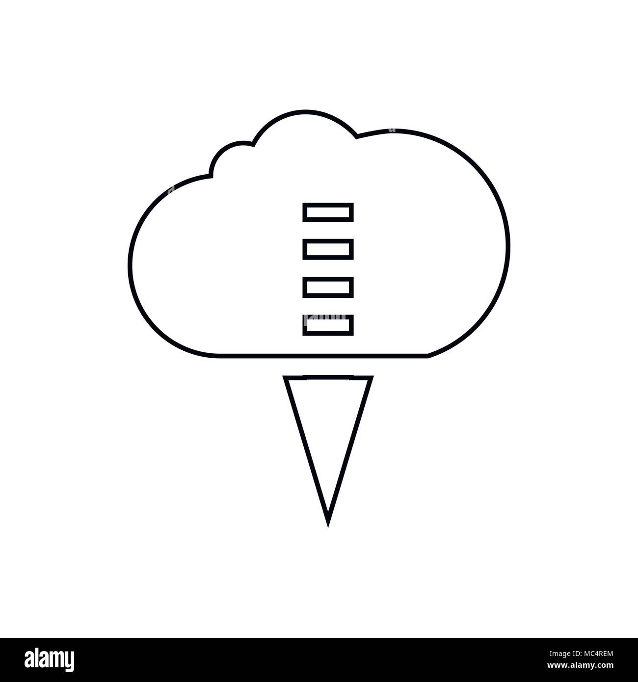 Transfer files from cloud icon, outline style Stock Vector Image & Art ...