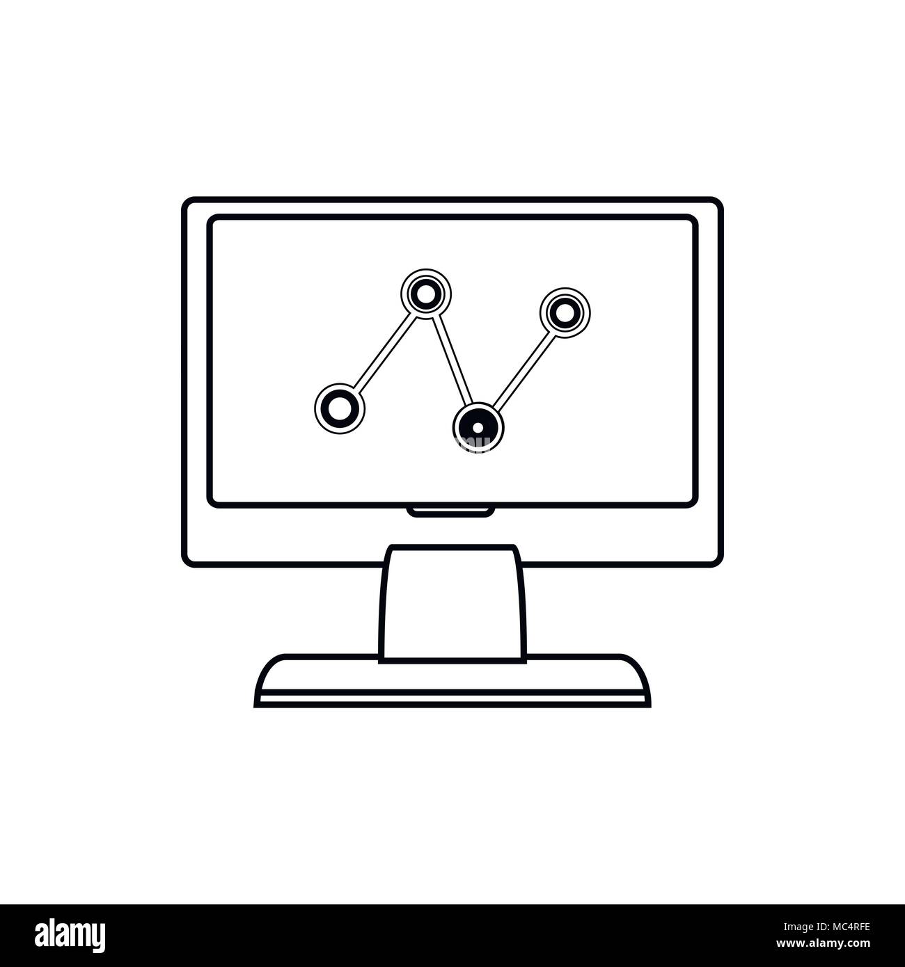Statistics on monitor icon, outline style Stock Vector Image & Art - Alamy