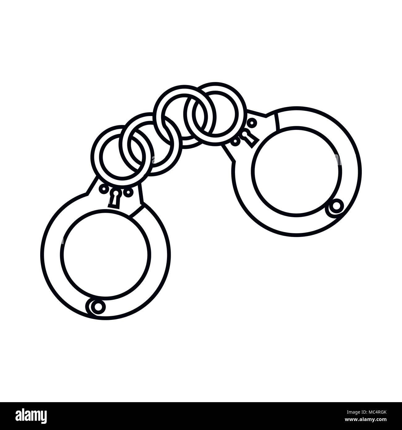 Handcuffs icon, outline style Stock Vector