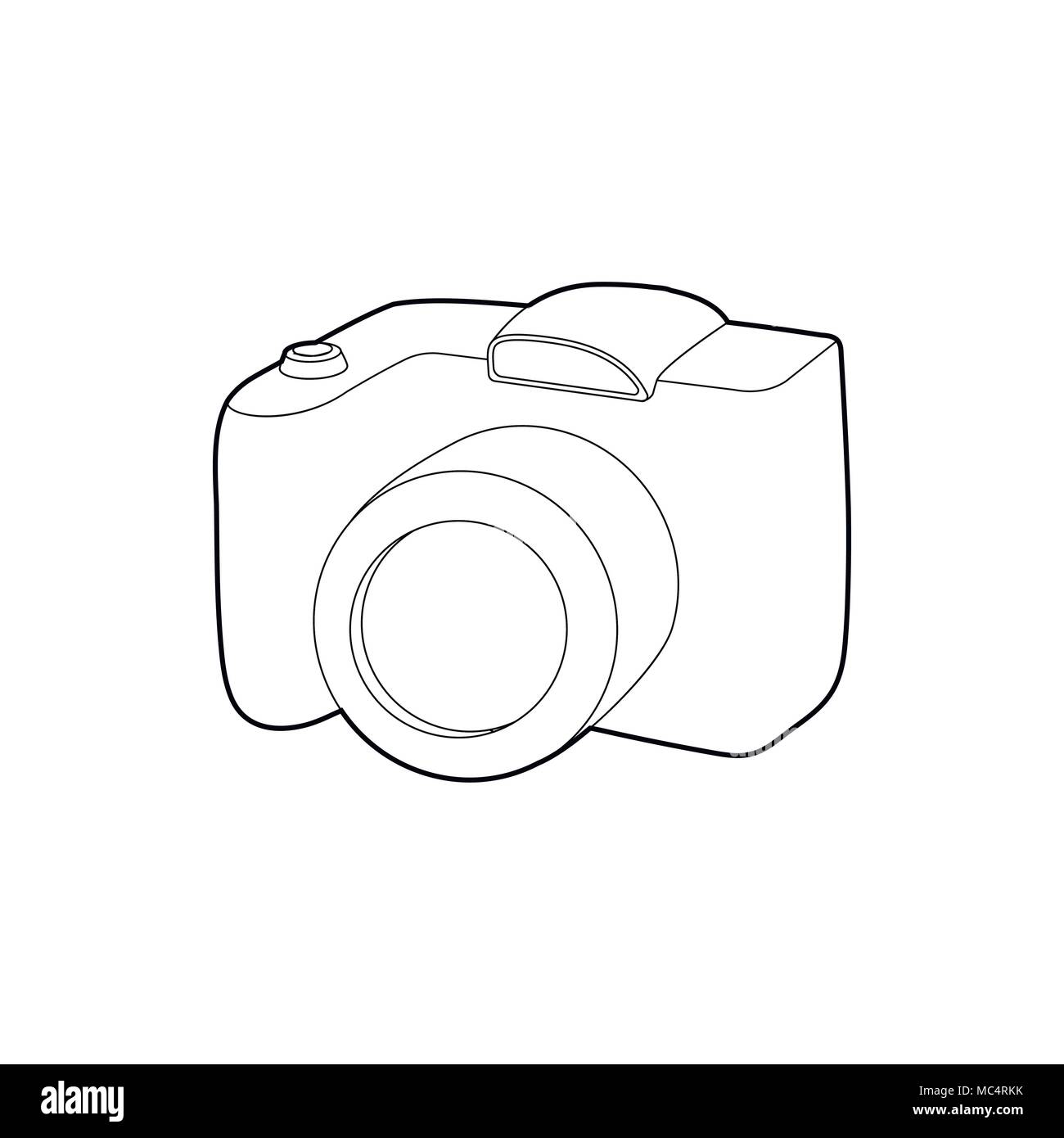 SLR camera icon, outline style Stock Vector Image & Art - Alamy