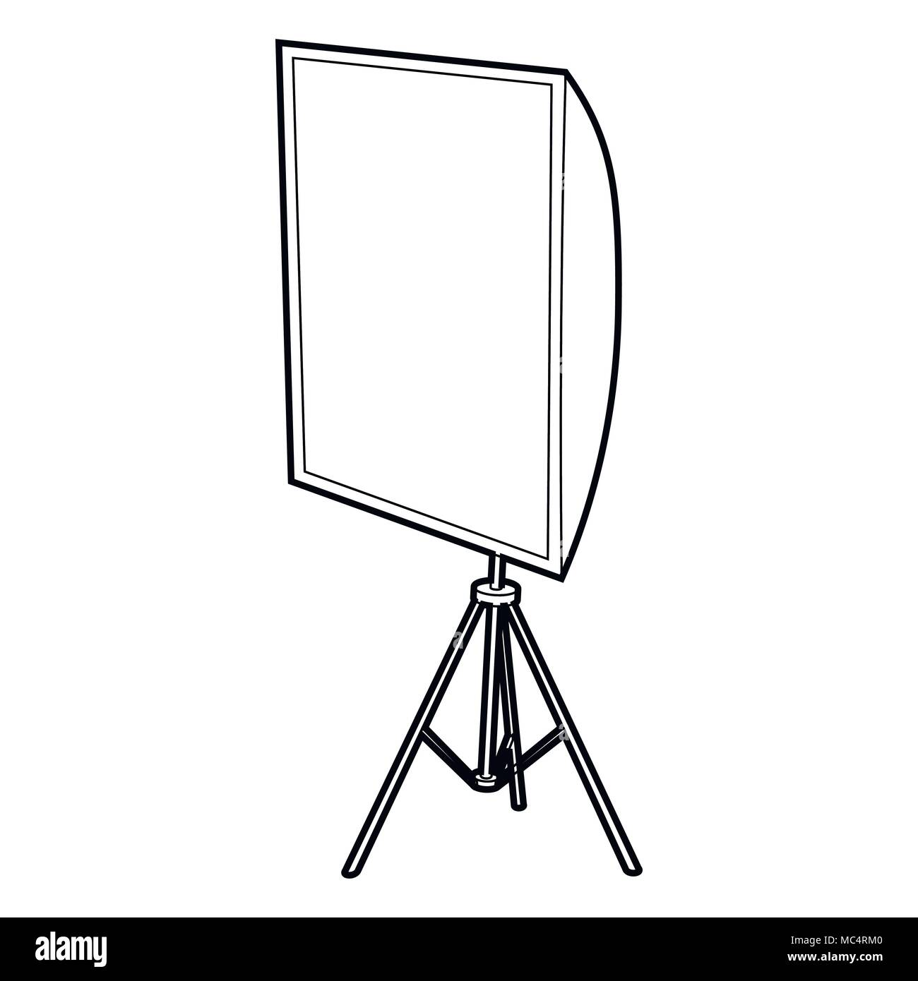 Softbox icon, outline style Stock Vector