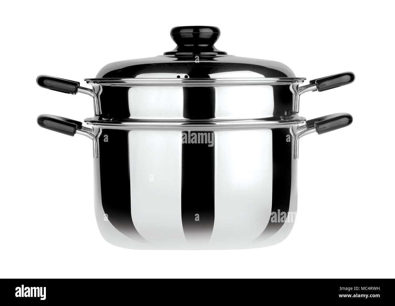 steamer pan on white background Stock Photo Alamy