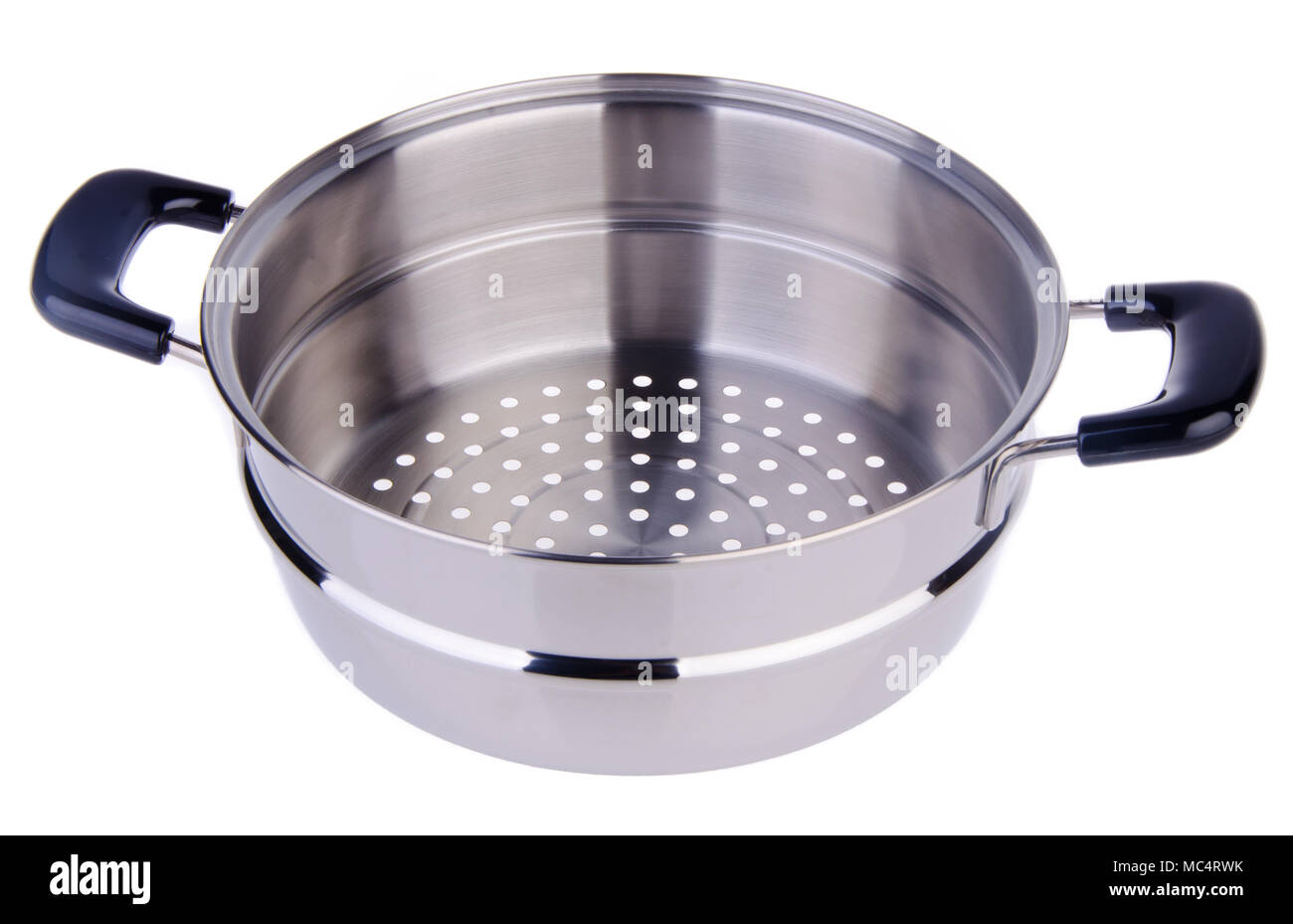 steamer pan on white background Stock Photo Alamy