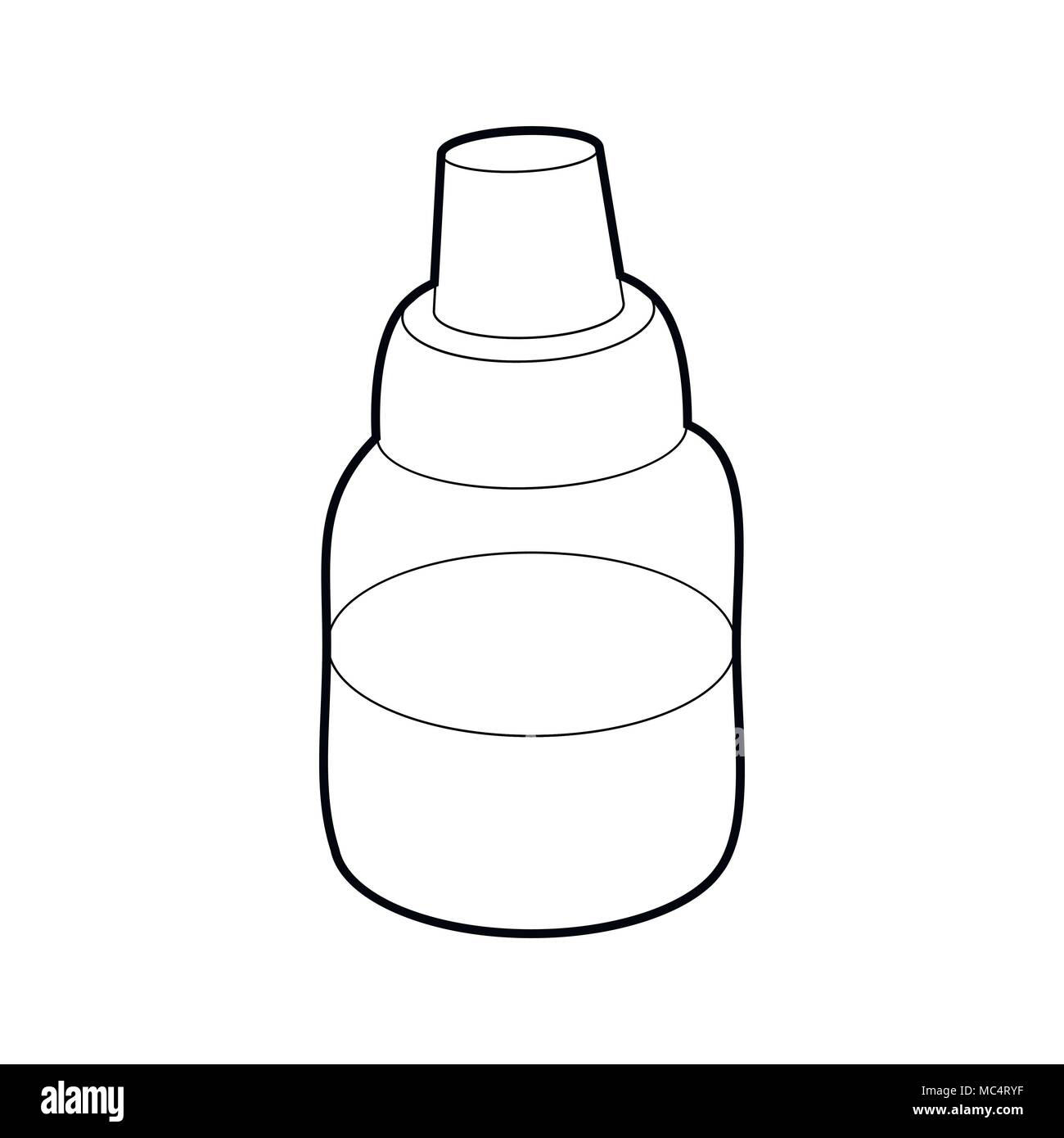 Bottle with pipette for vaping icon, outline style Stock Vector