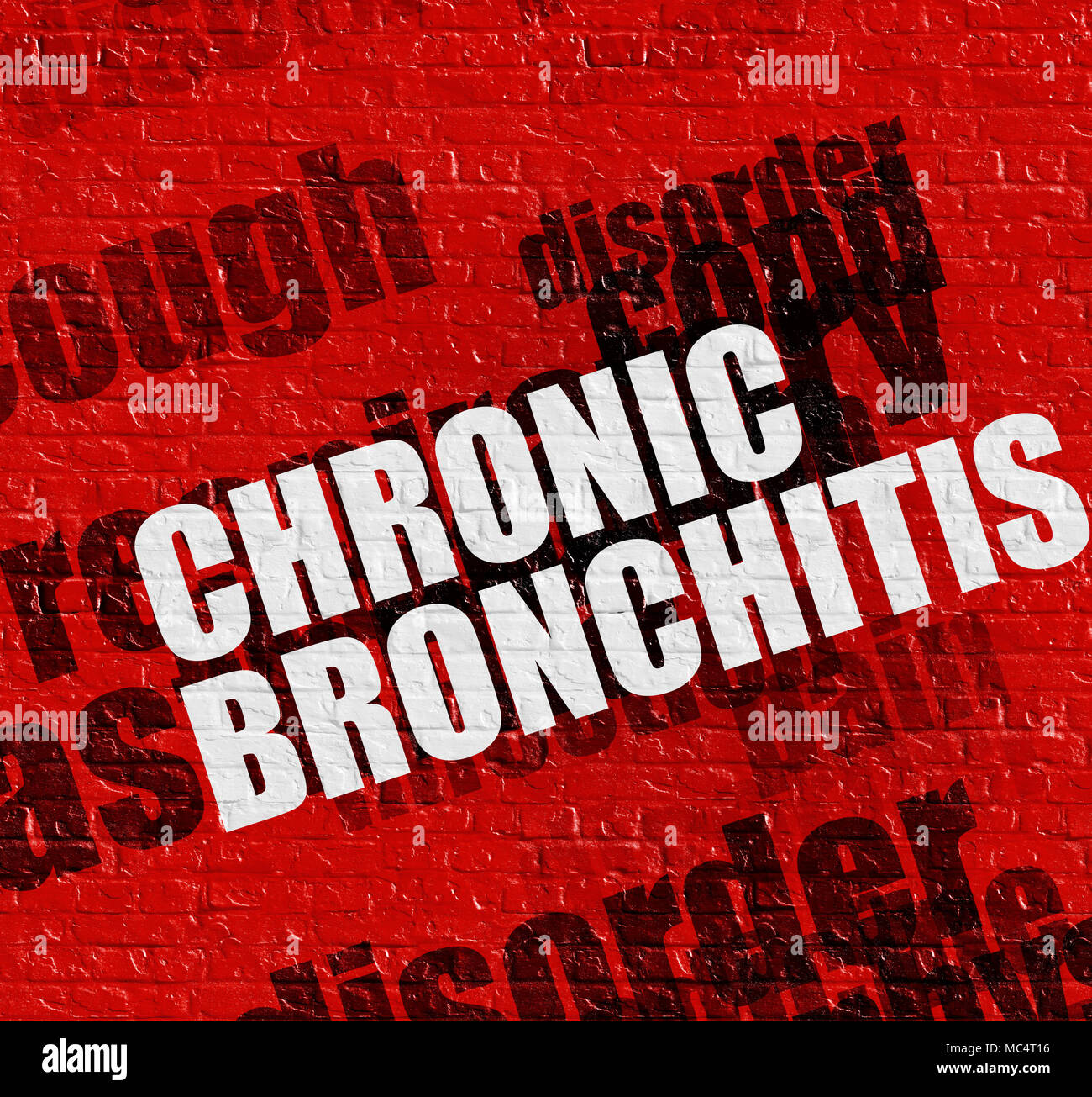 Healthcare concept: Chronic Bronchitis on Red Brickwall . Stock Photo