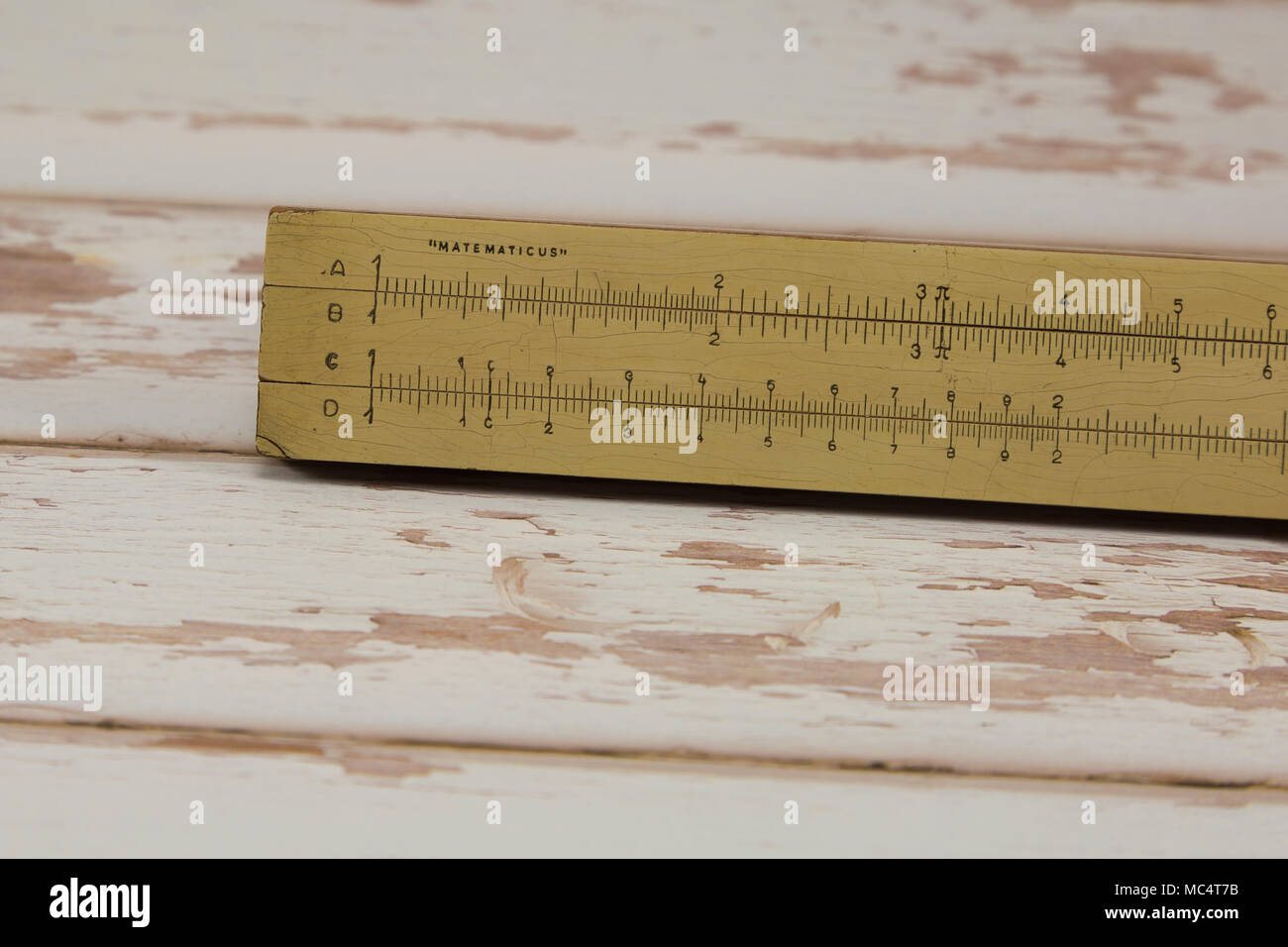 Old Sliding Math Machine Wooden Vintage Slide Rule: Mathematical Calculator - School Education ...