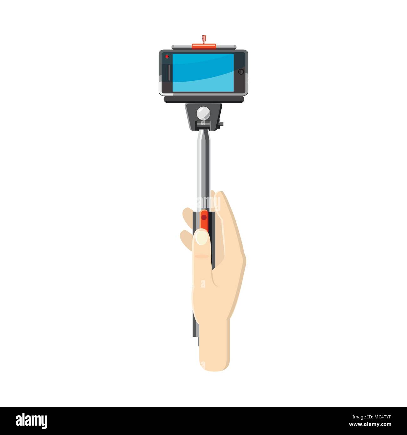 Hand holding selfie monopod stick icon Stock Vector Image & Art - Alamy