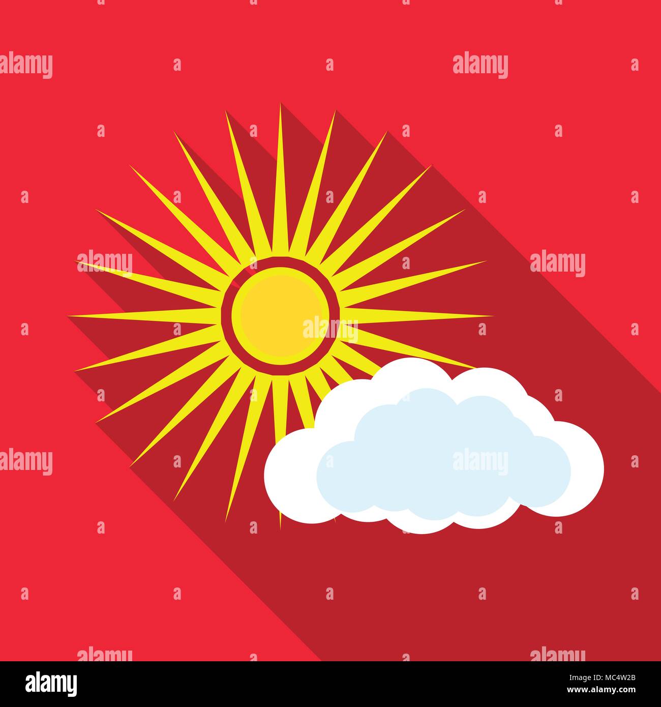Sun and clouds icon, flat style Stock Vector Image & Art - Alamy