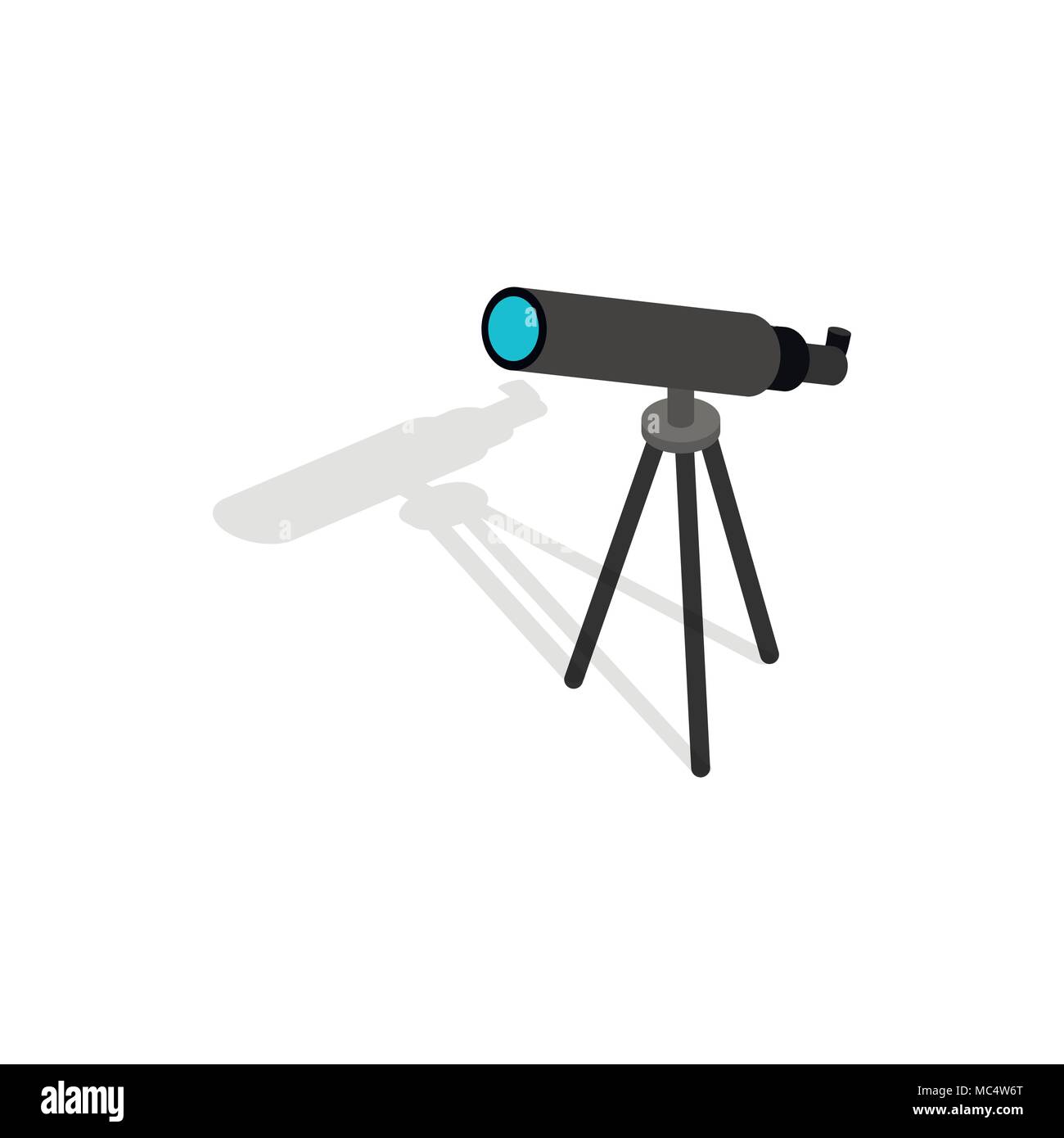 Telescope icon, isometric 3d style Stock Vector