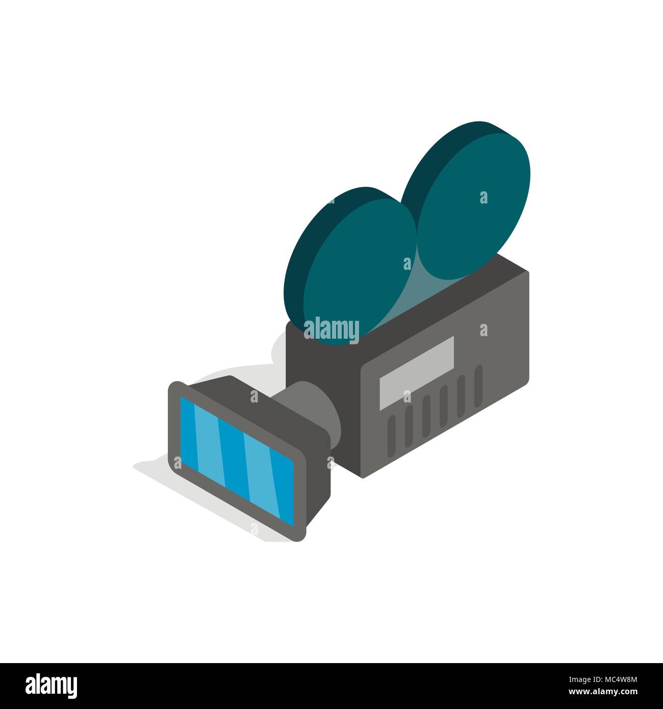 Retro cinema camera icon, isometric 3d style Stock Vector