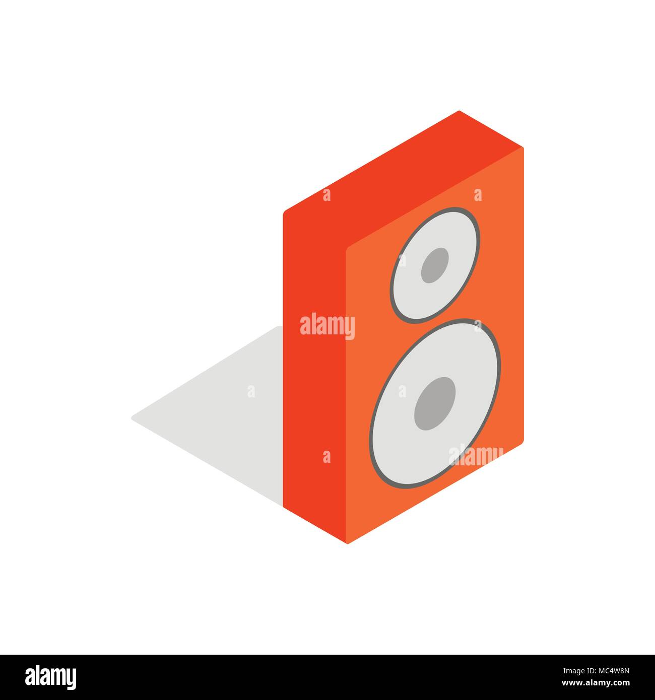 Orange speaker icon, isometric 3d style Stock Vector