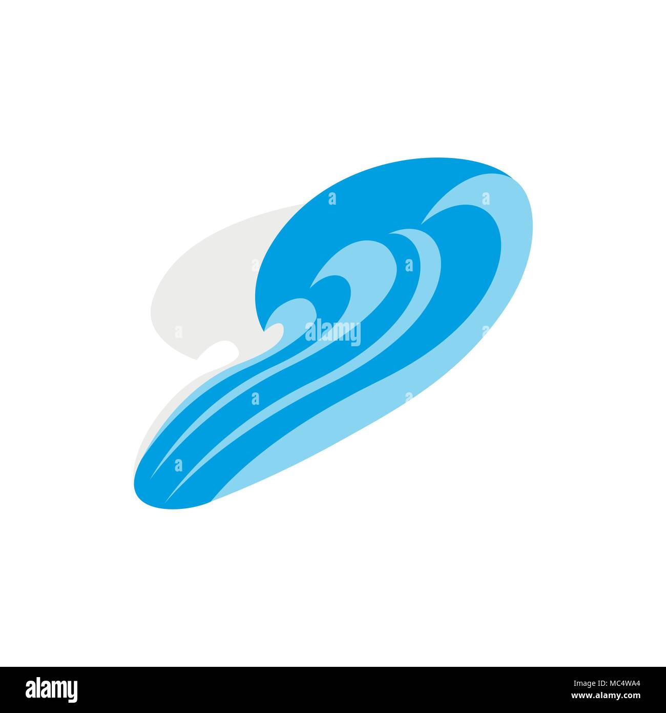 Blue wave icon, isometric 3d style Stock Vector Image & Art - Alamy