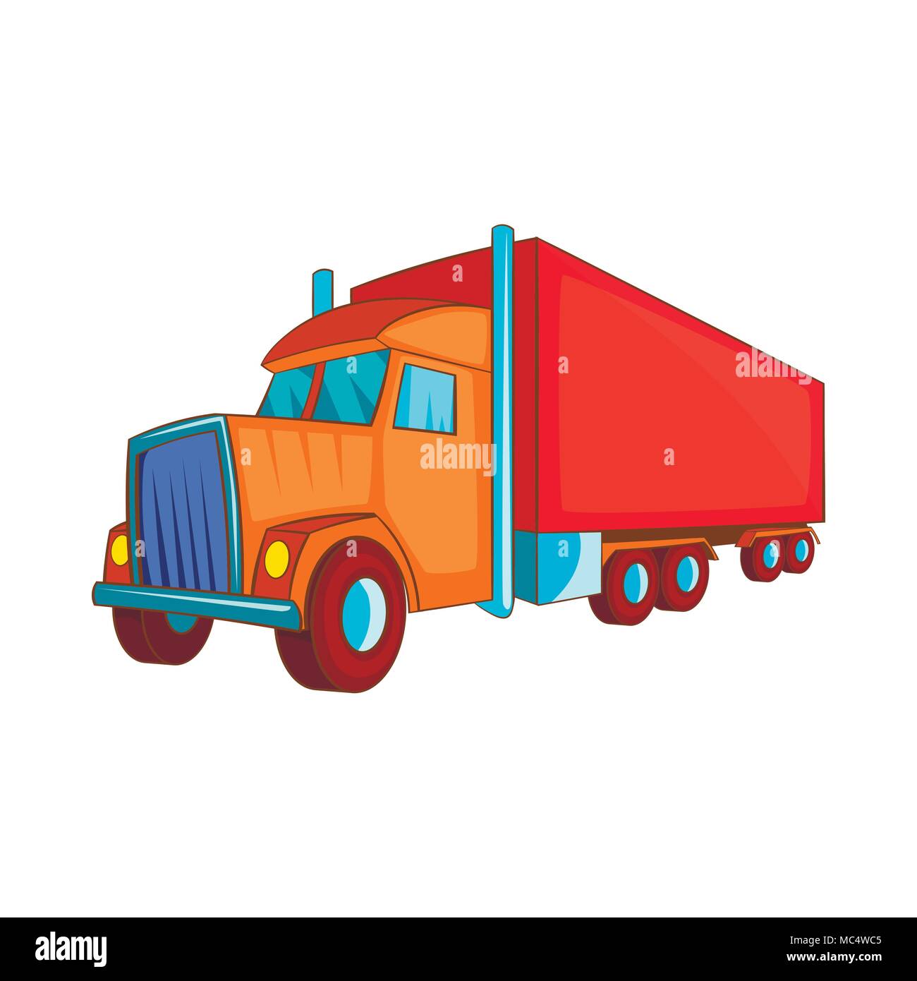 Semi trailer truck icon, cartoon style Stock Vector Image & Art - Alamy