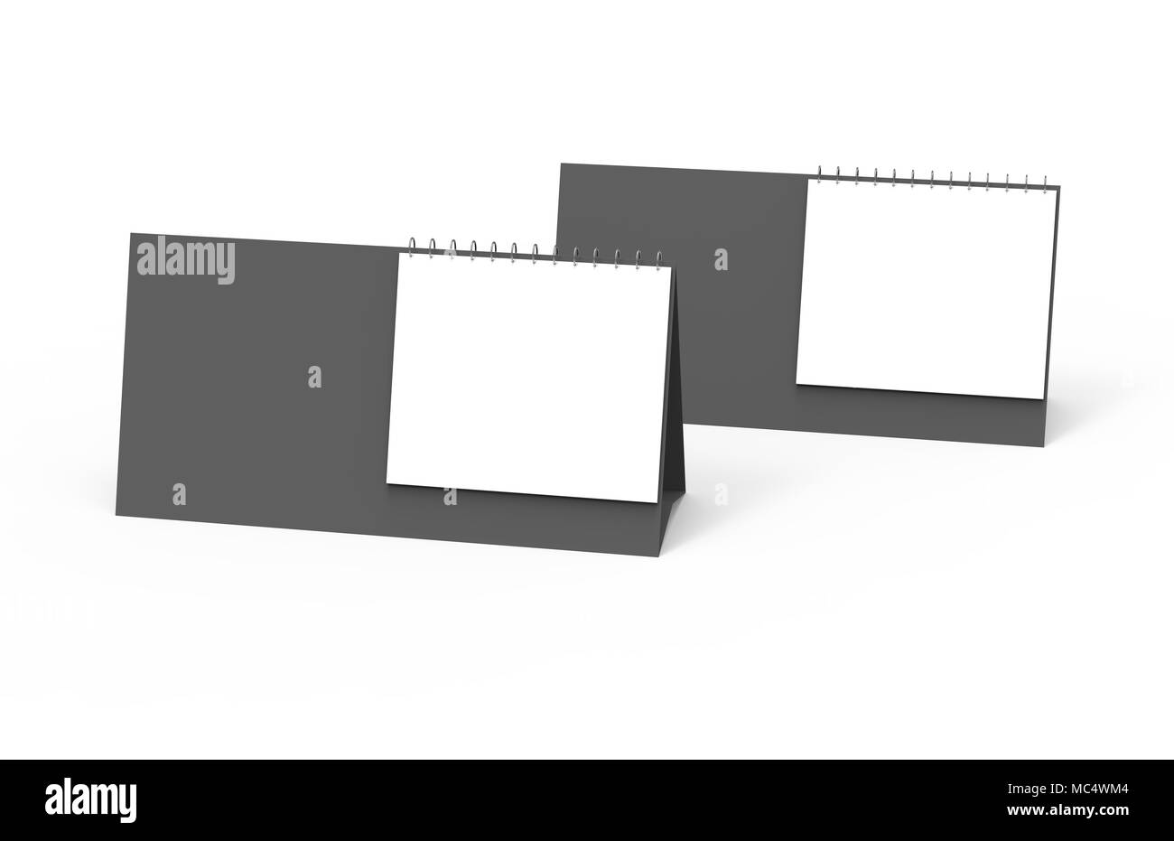Blank desk calendar, 3d render calendar mockup with empty space for