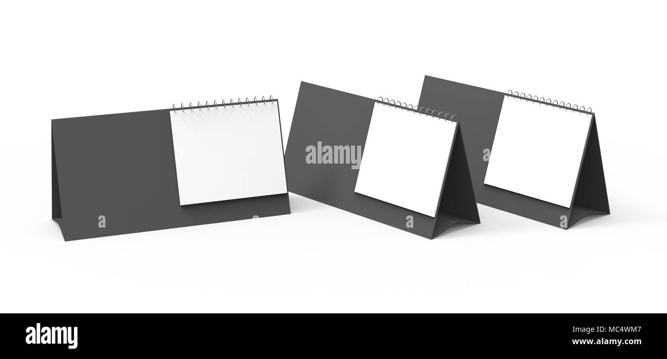 Blank desk calendar, 3d render calendar mockup with empty space for design uses, long design set