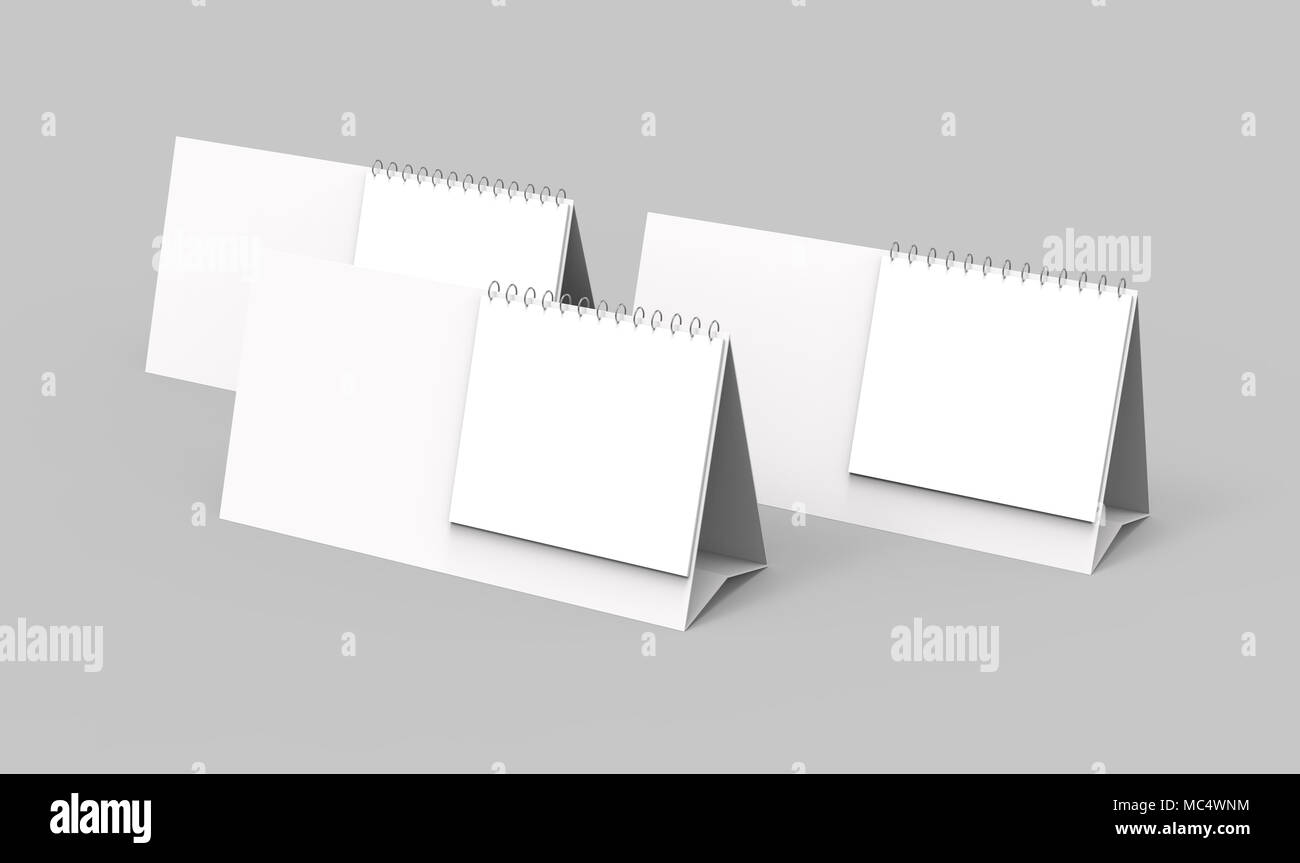 Blank desk calendar, 3d render calendar mockup with empty space for design uses, long design set