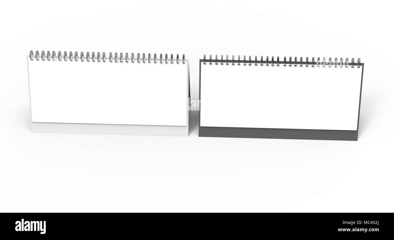 Blank desk calendar, 3d render calendar mockup with empty space for design uses, long design set