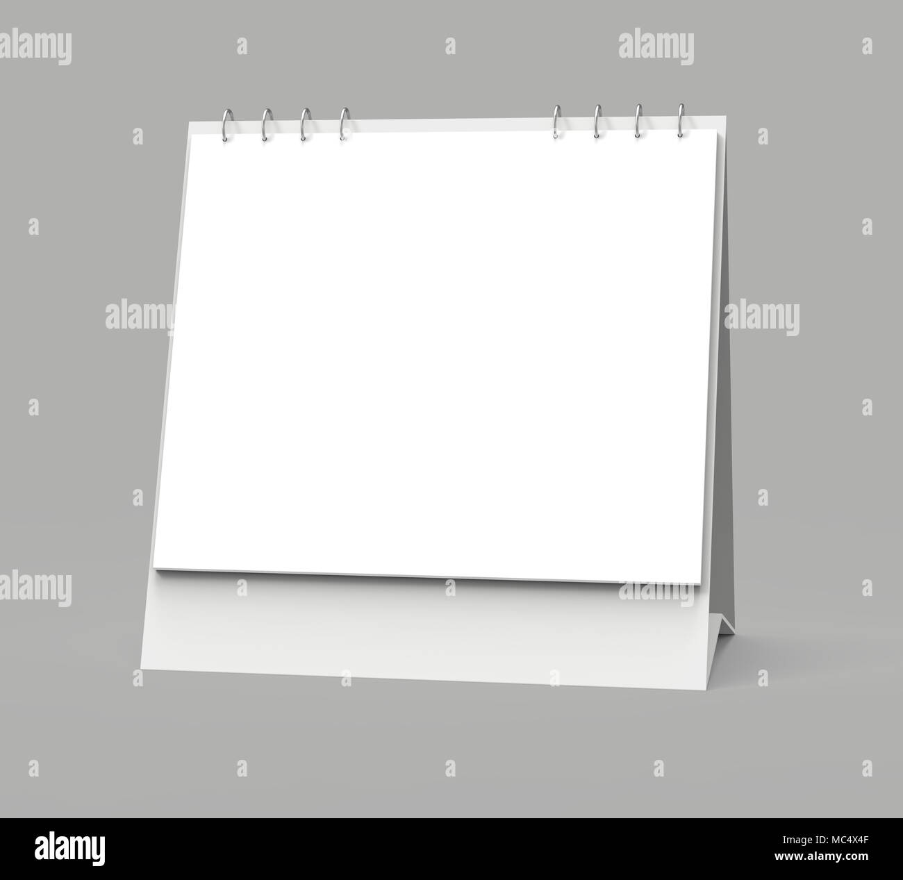Blank desk calendar, 3d render calendar mockup with empty space for