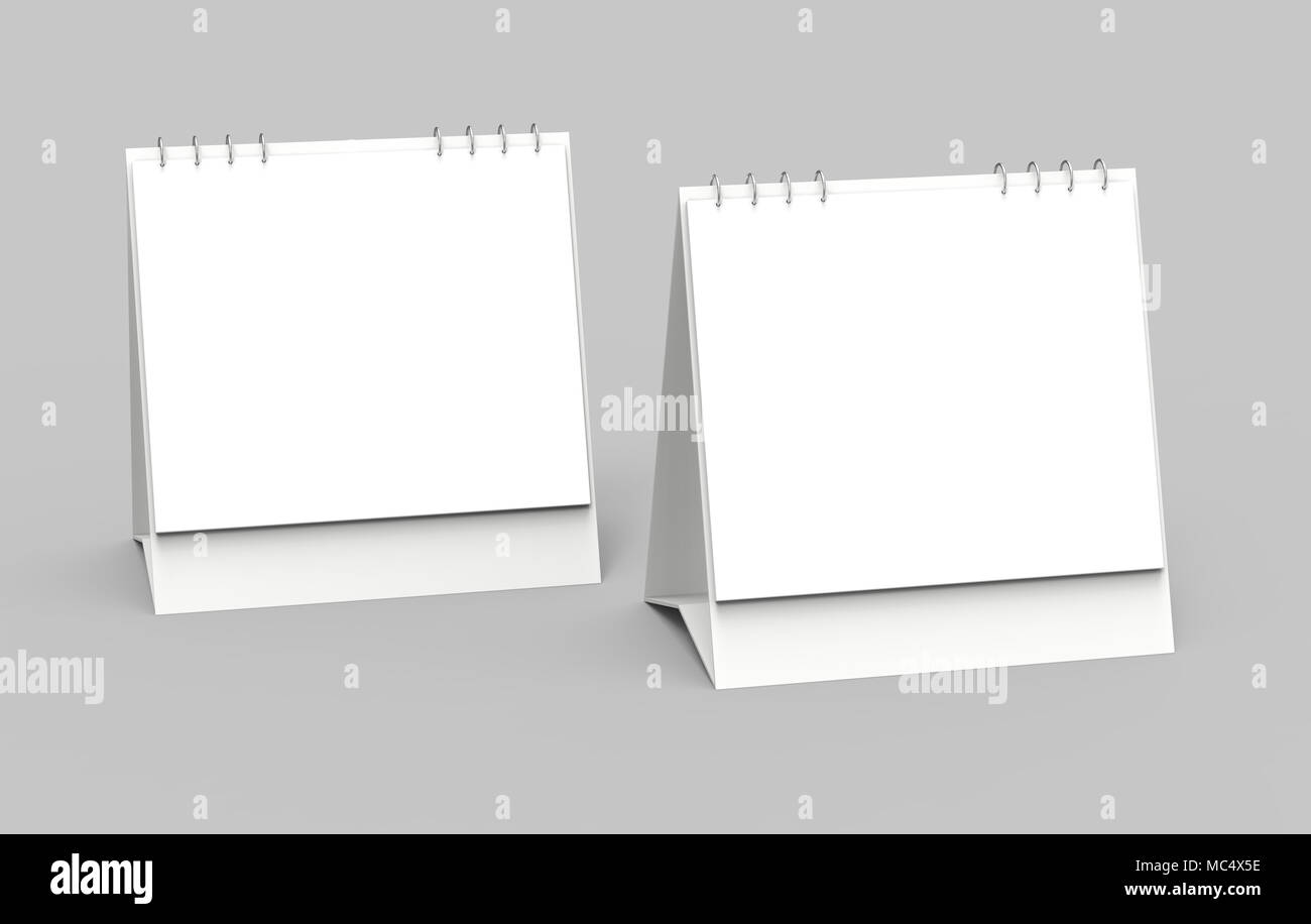 Blank desk calendar, 3d render calendar mockup with empty space for design uses, square design