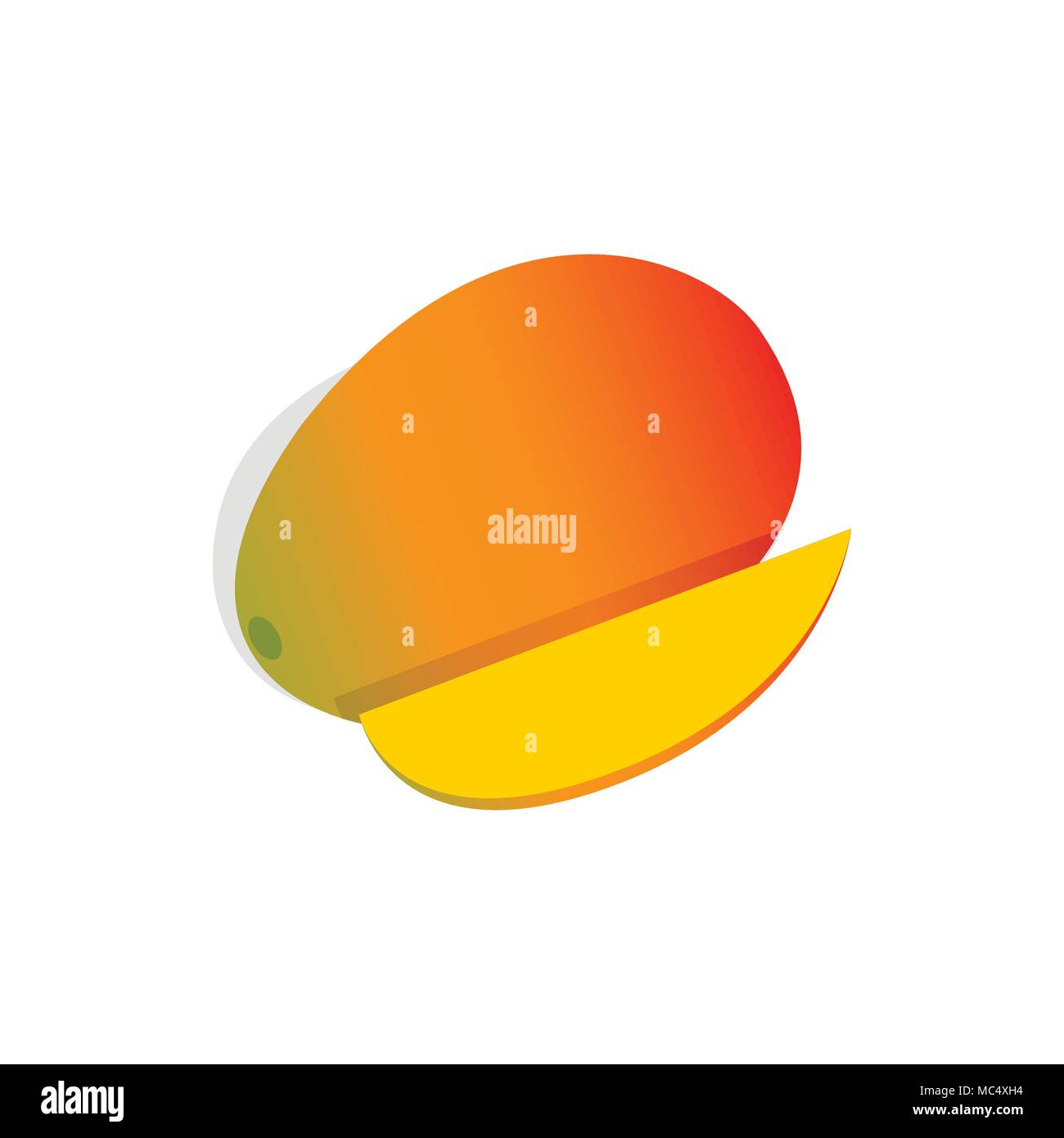 Mango fruit icon, isometric 3d style Stock Vector