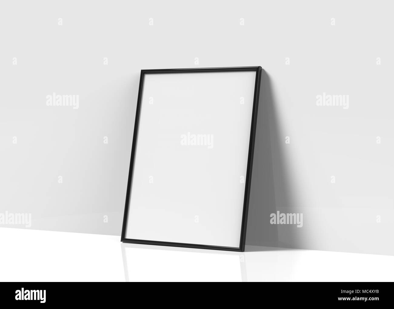 Black picture frame, 3d render thin frame with empty space for decorative uses Stock Photo Alamy