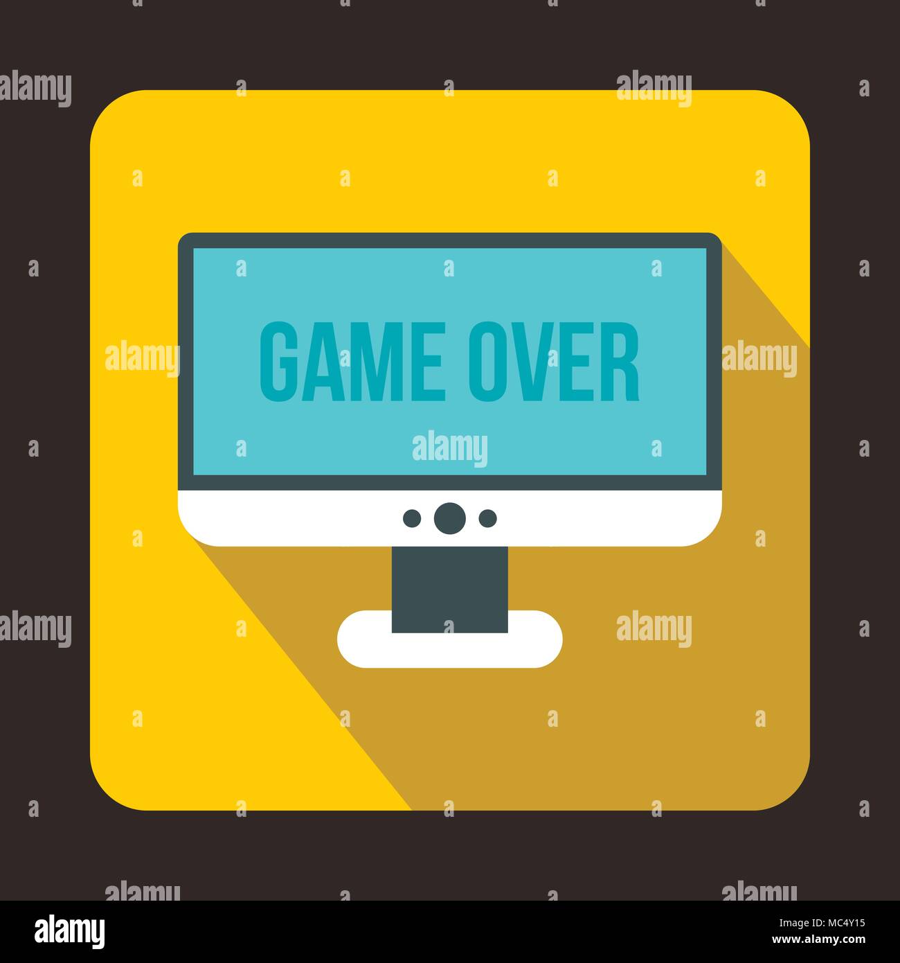 Monitor with word game over icon, flat style Stock Vector Image & Art ...