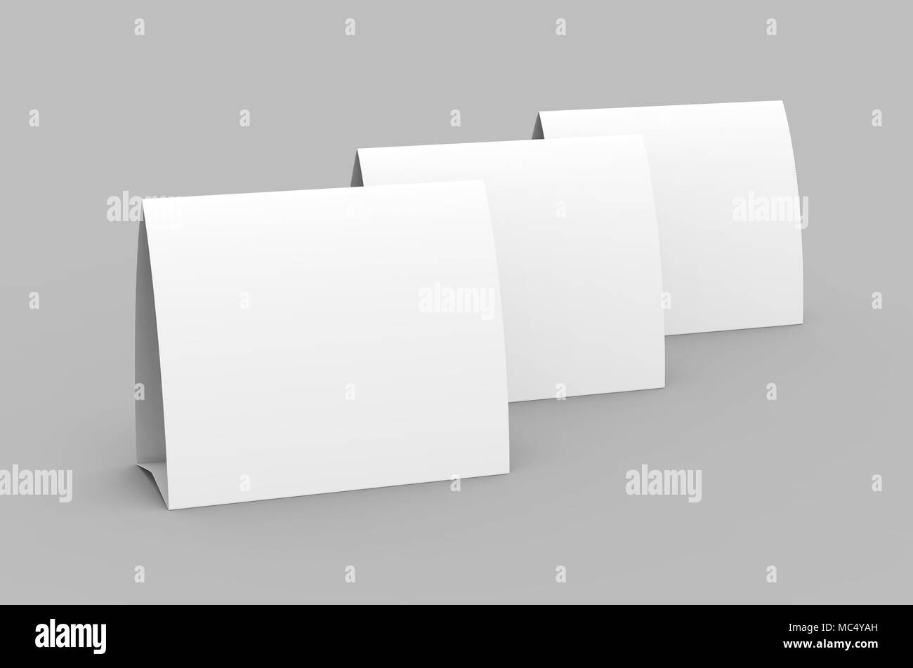 Blank paper tent template, white tent cards set with empty space Intended For Blank Tent Card Template