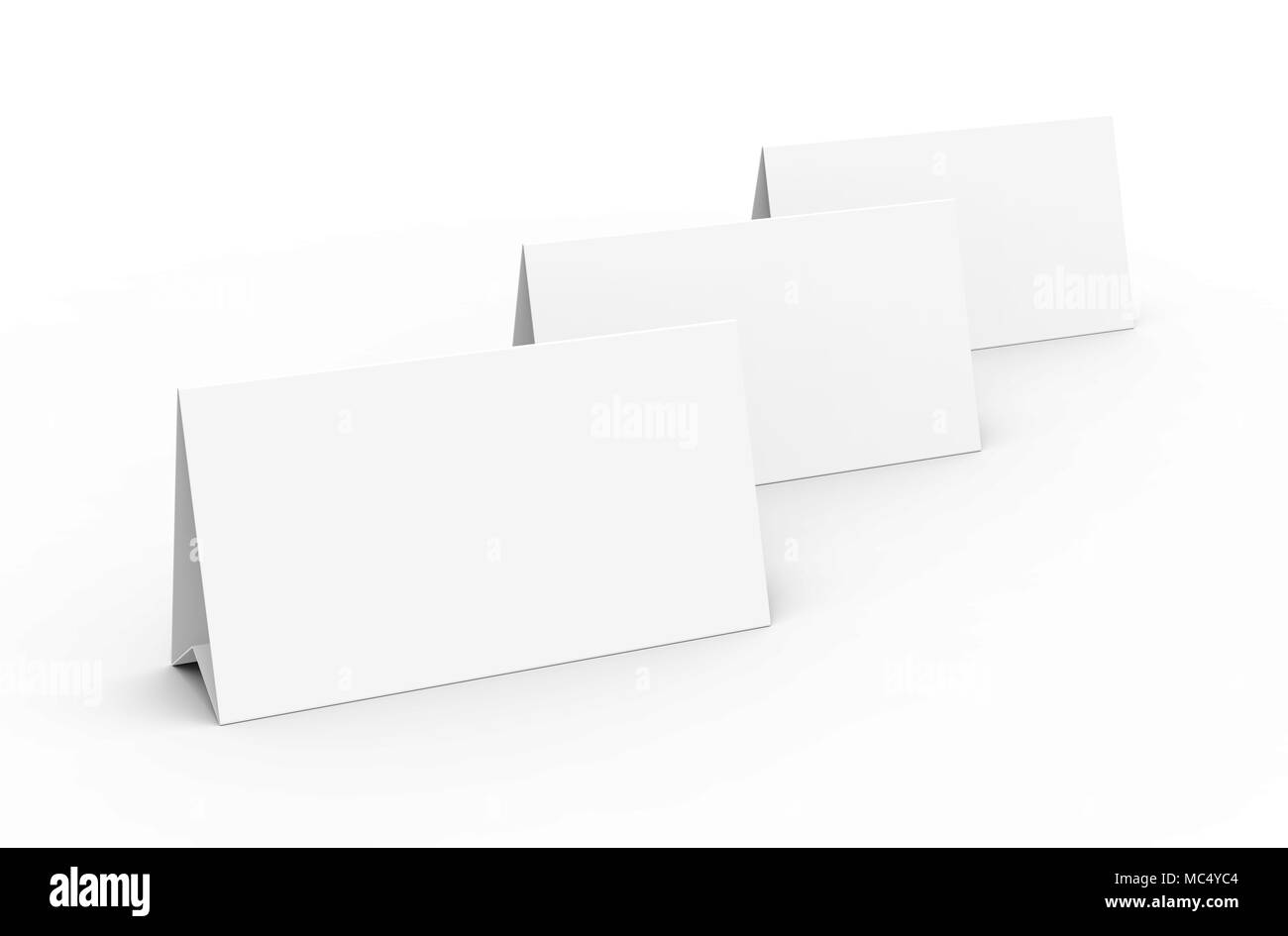 Blank paper tent template, white tent cards set with empty space In Blank Tent Card Template
