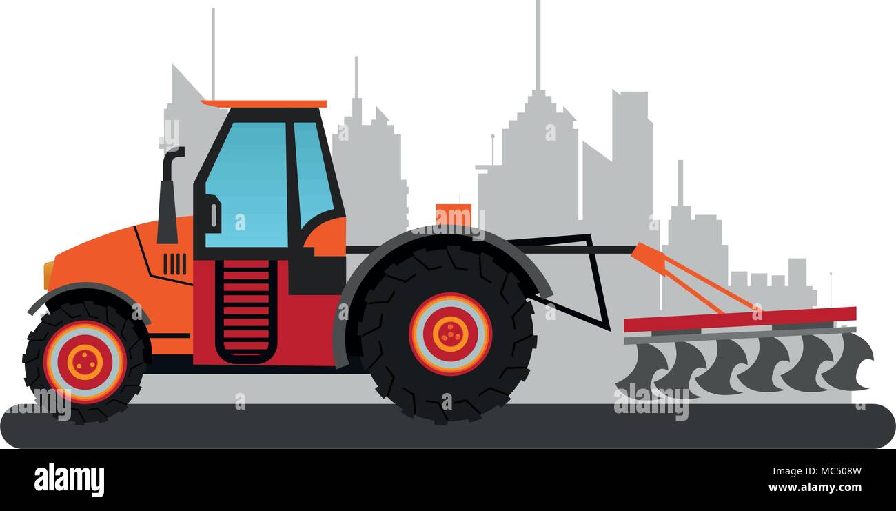 Farm tractor vehicle at city Stock Vector Image & Art - Alamy