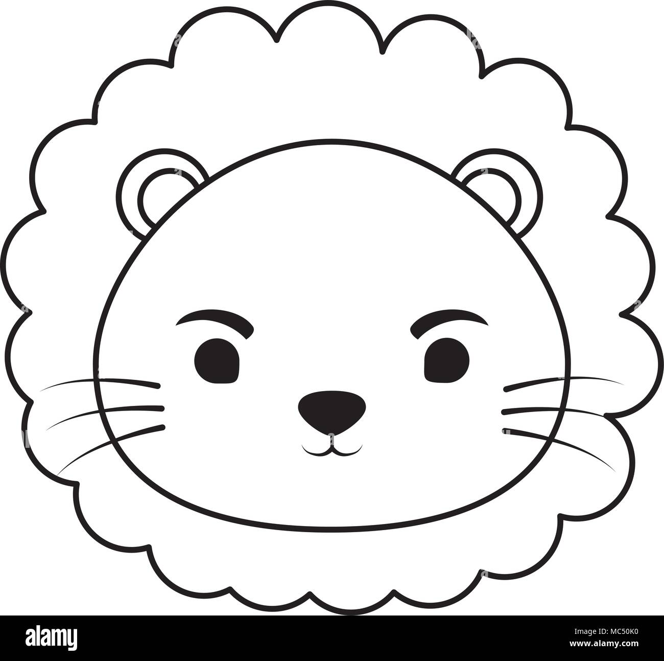 cute lion face icon over white background, vector illustration Stock Vector  Image & Art - Alamy
