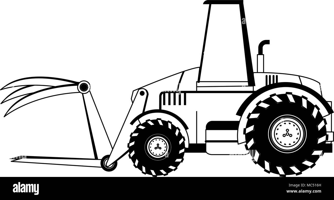 Farm tractor vehicle on black and white Stock Vector Image & Art - Alamy