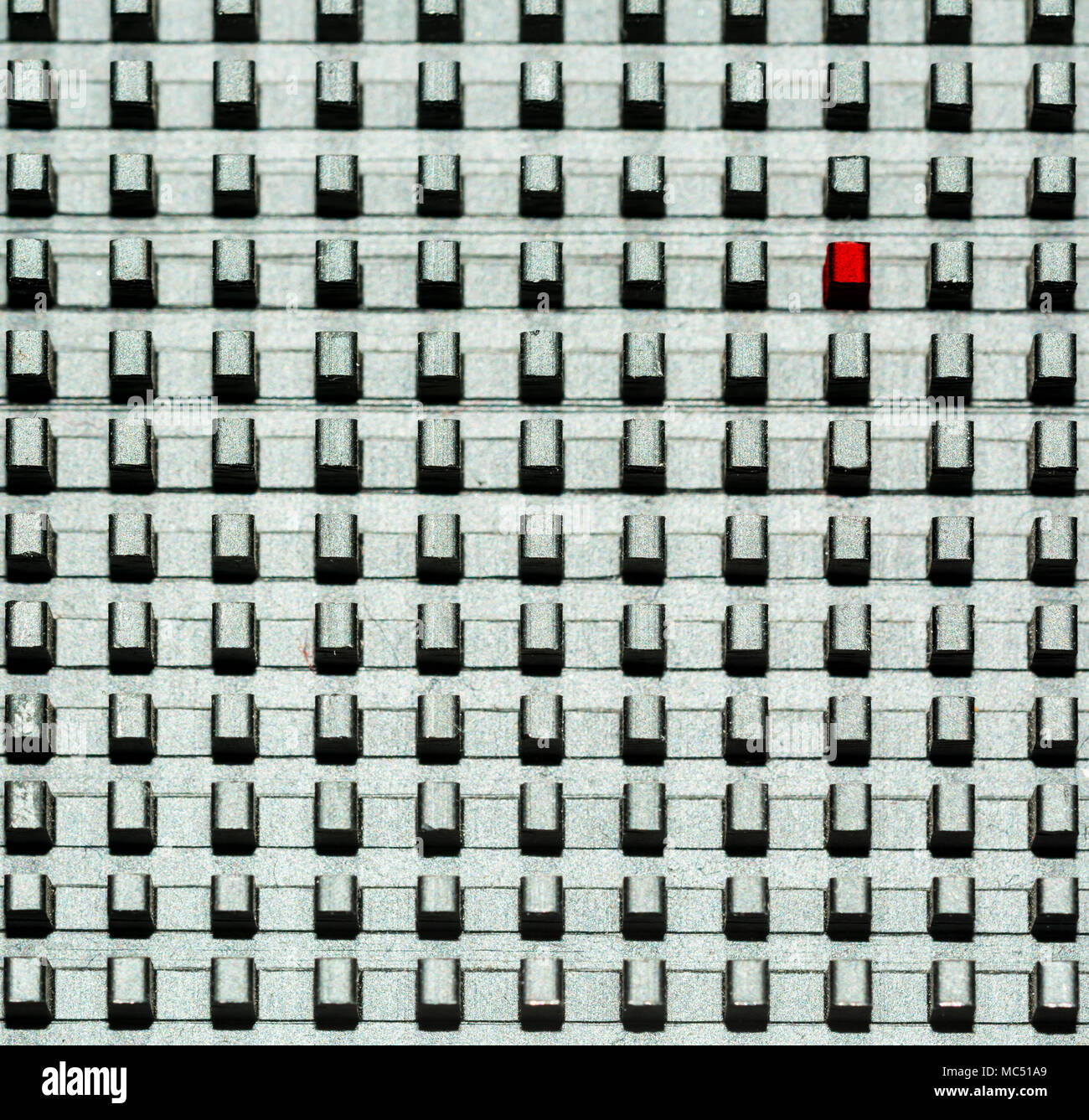 rectangular shapes, symmetric and red one, use for background, texture, pattern Stock Photo