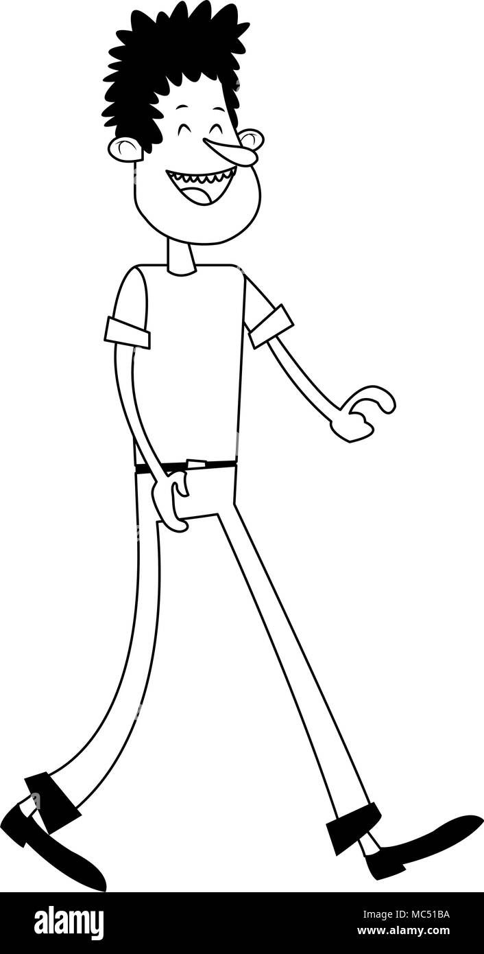 Young man cartoon on black and white Stock Vector Image & Art - Alamy