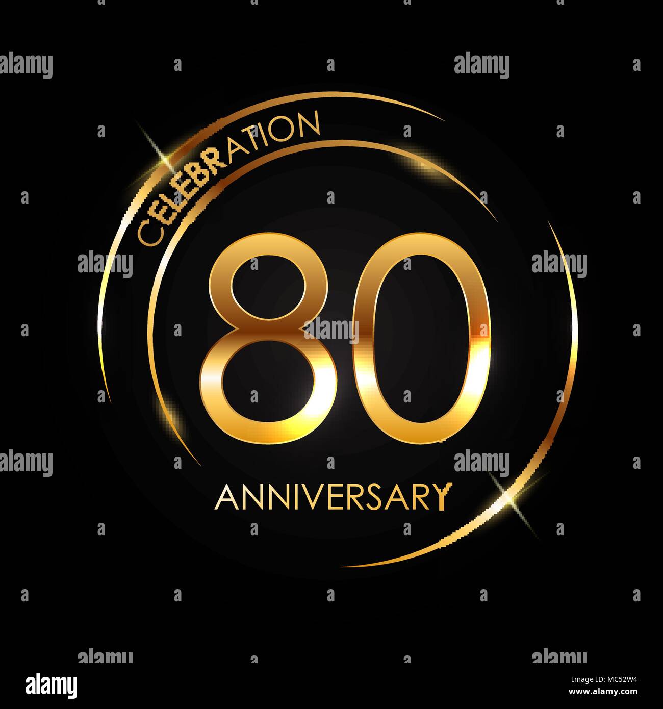Template 80 Years Anniversary Vector Illustration Stock Vector Image