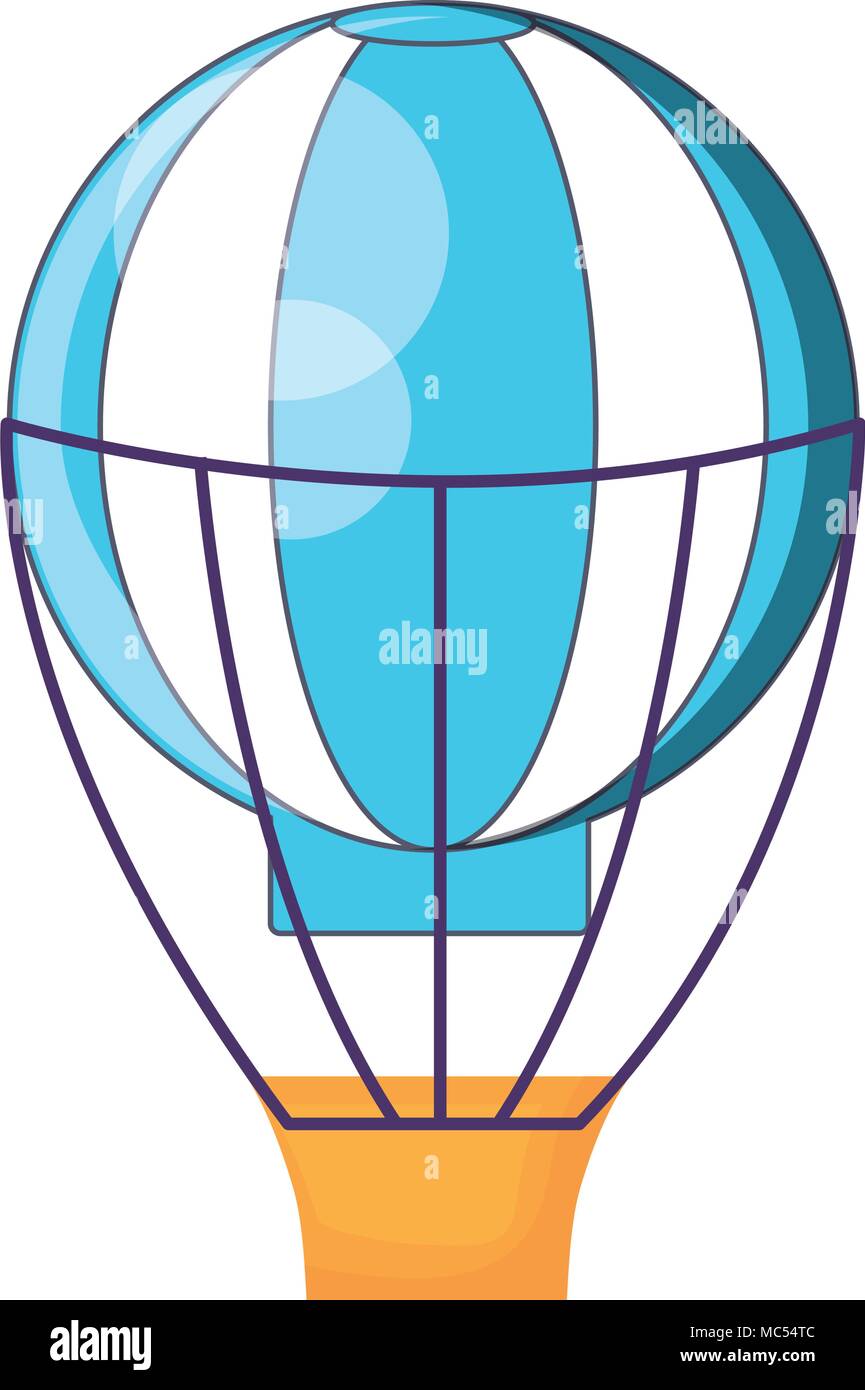 hot air balloon icon over white background, colorful design. vector ...