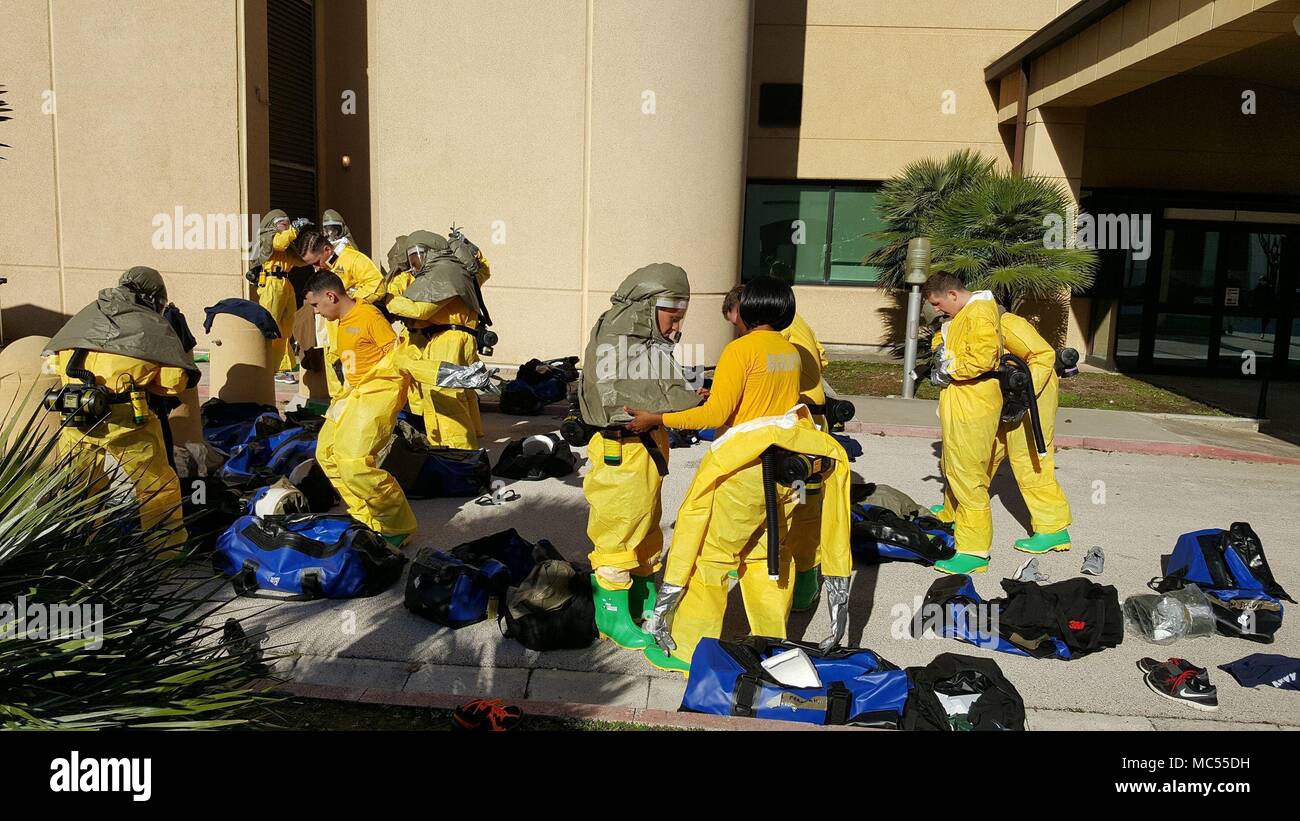 U.S. Navy sailors from Naval Hospital Naples, Italy successfully completed  the First-Receiver Operations Training (FROT) course in early January.  The  two-day course teaches students how to respond to medical situations that  involve chemical, biological, radiological/nuclear (CBRN) or other hazardous  materials. The course is facilitated on a biannual basis by Decontamination  Education and Consulting on Nuc/Bio/Chem (DECON, LLC.). Stock Photo